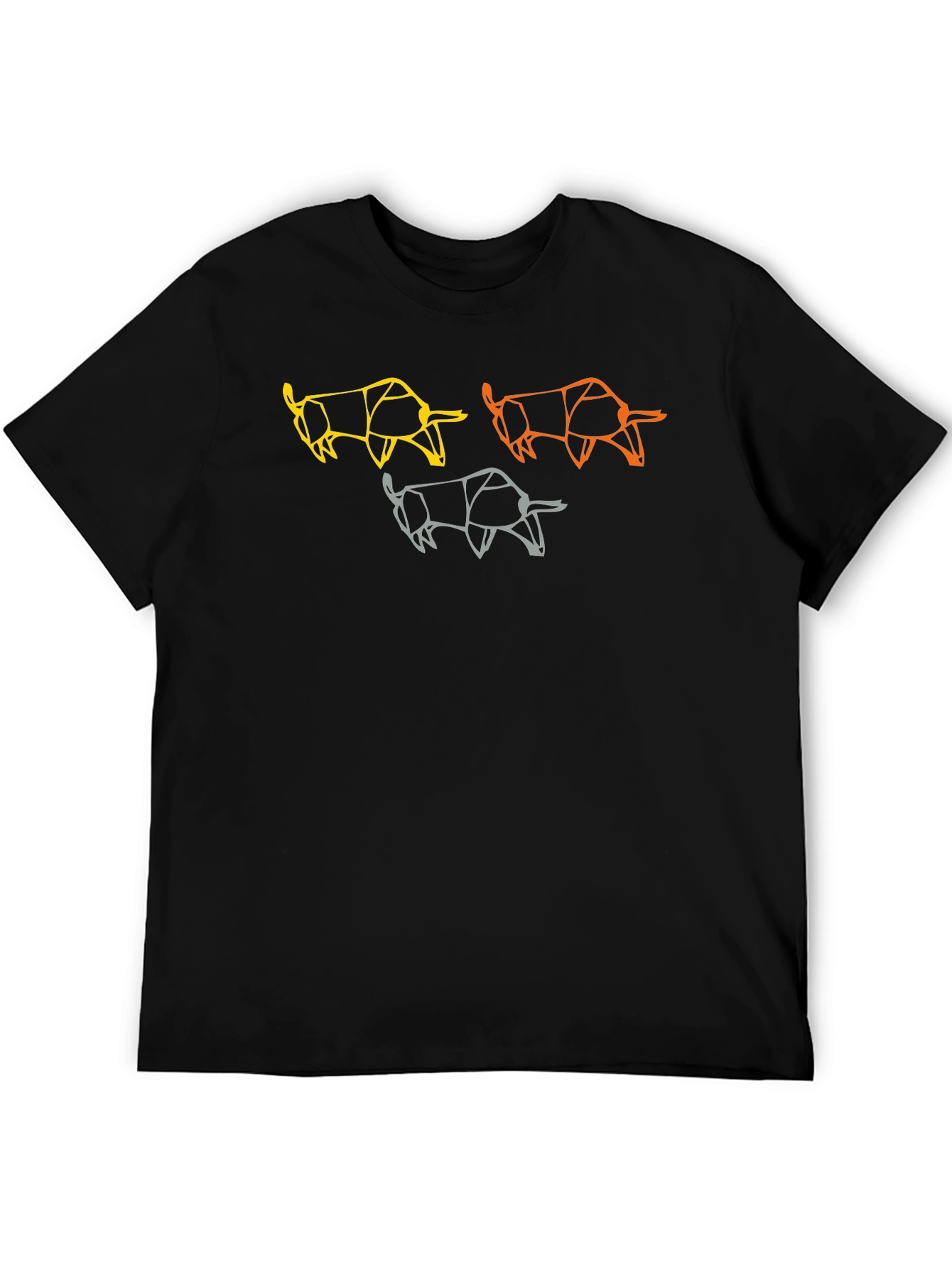 Geometric Bull Graphic Tee - Modern Art T-Shirt