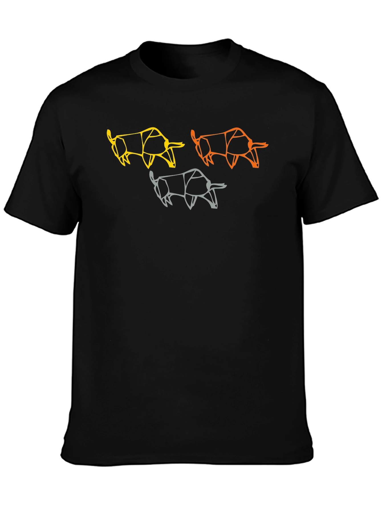 Geometric Bull Graphic Tee - Modern Art T-Shirt