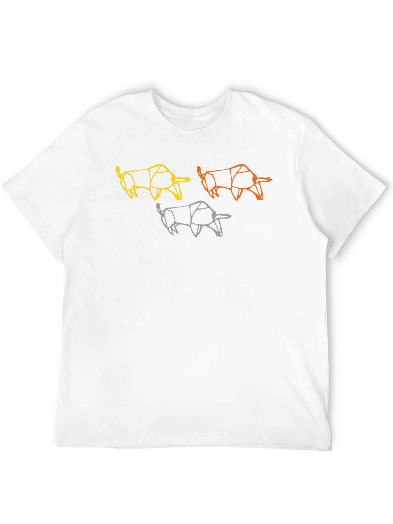 Geometric Bull Graphic Tee - Modern Art T-Shirt