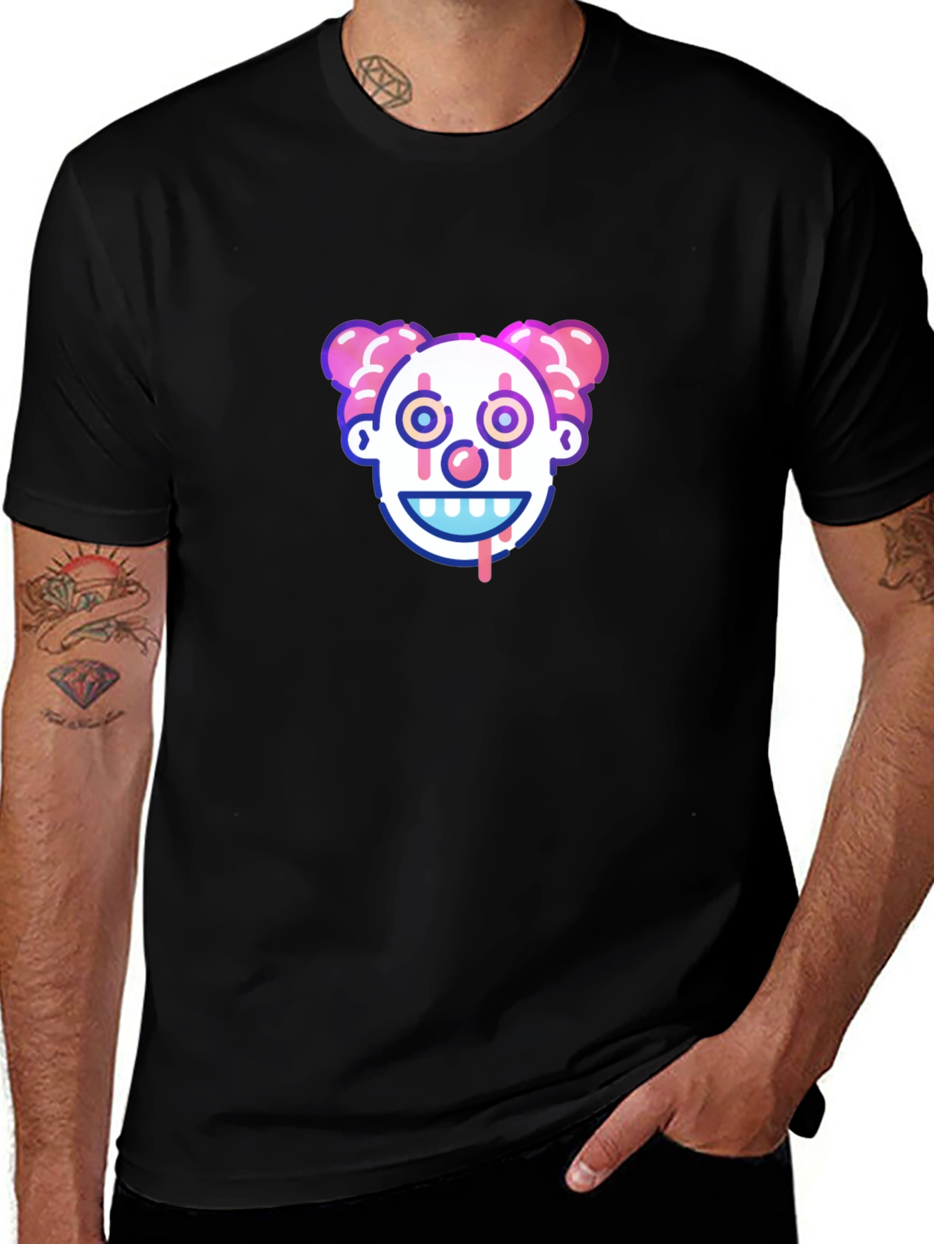 Clown Face Graphic Tee - Creepy Cool Design