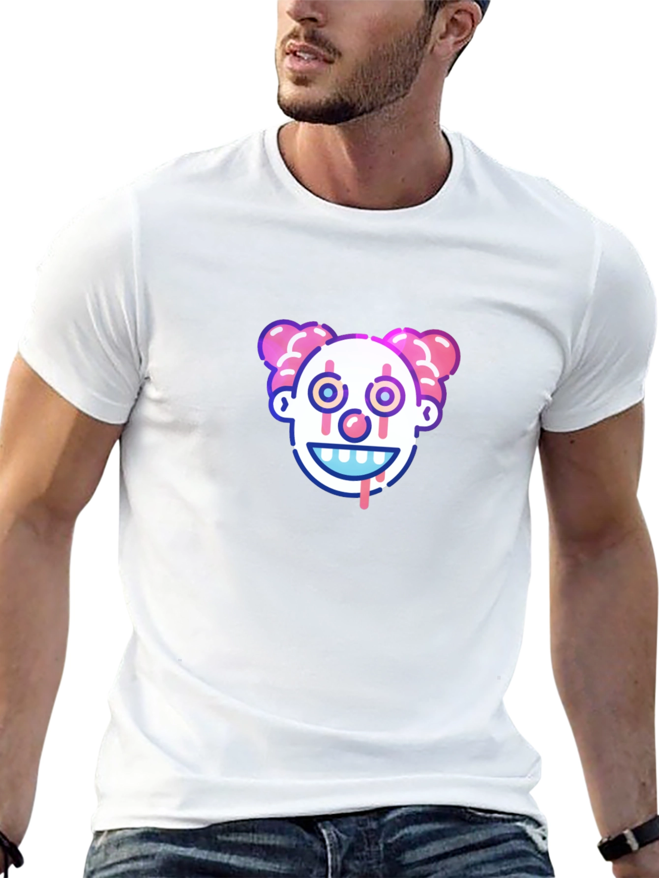 Clown Face Graphic Tee - Creepy Cool Design