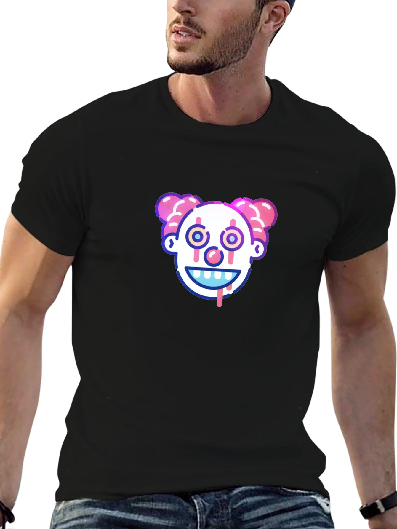 Clown Face Graphic Tee - Creepy Cool Design