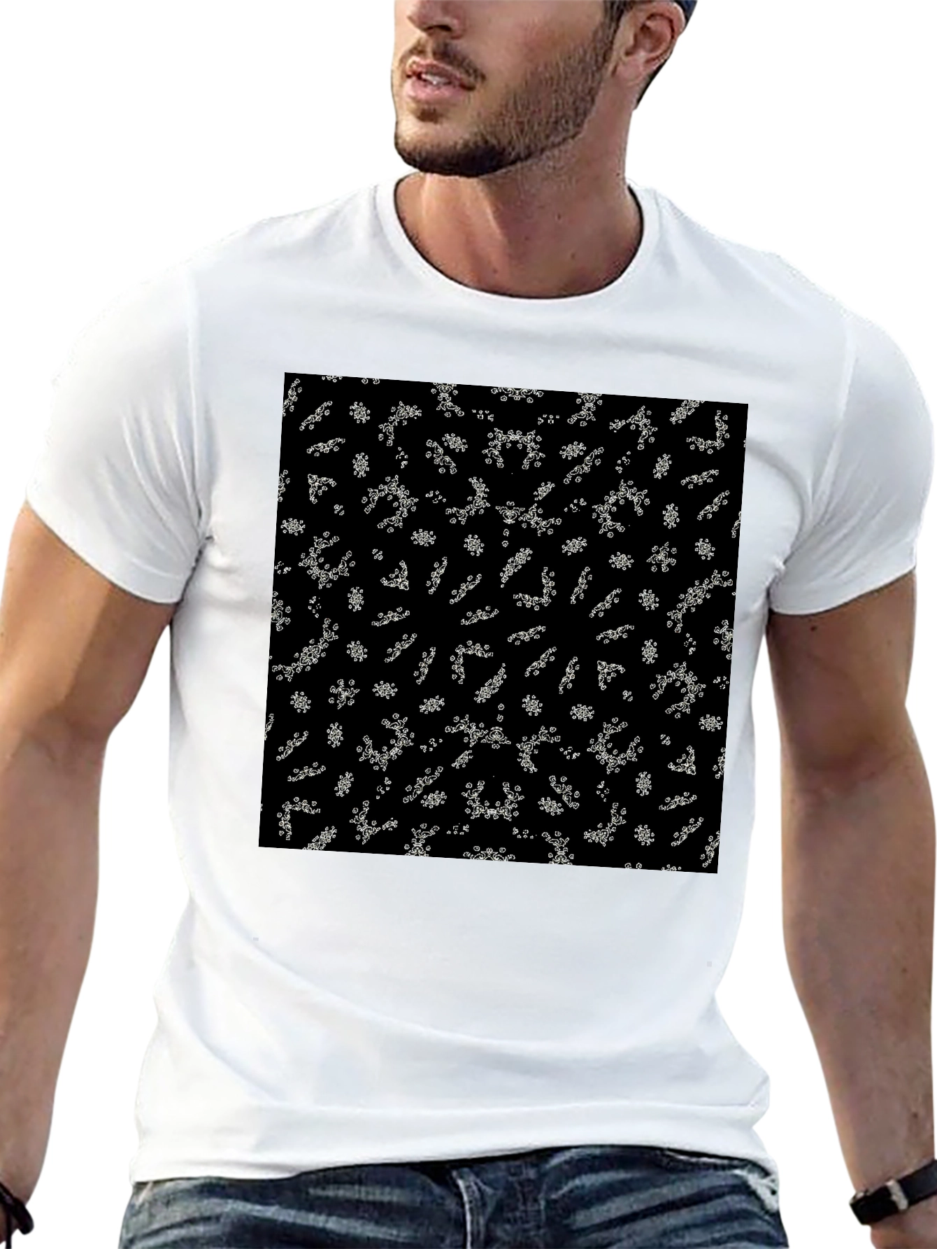 Abstract Pattern Black T-Shirt