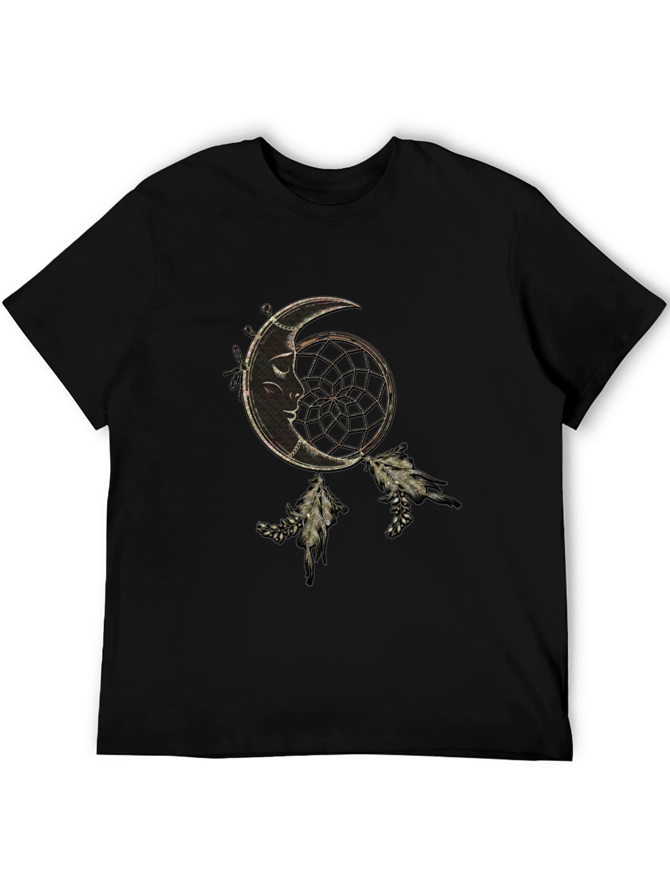 Dreamcatcher Moon Graphic Black T-Shirt