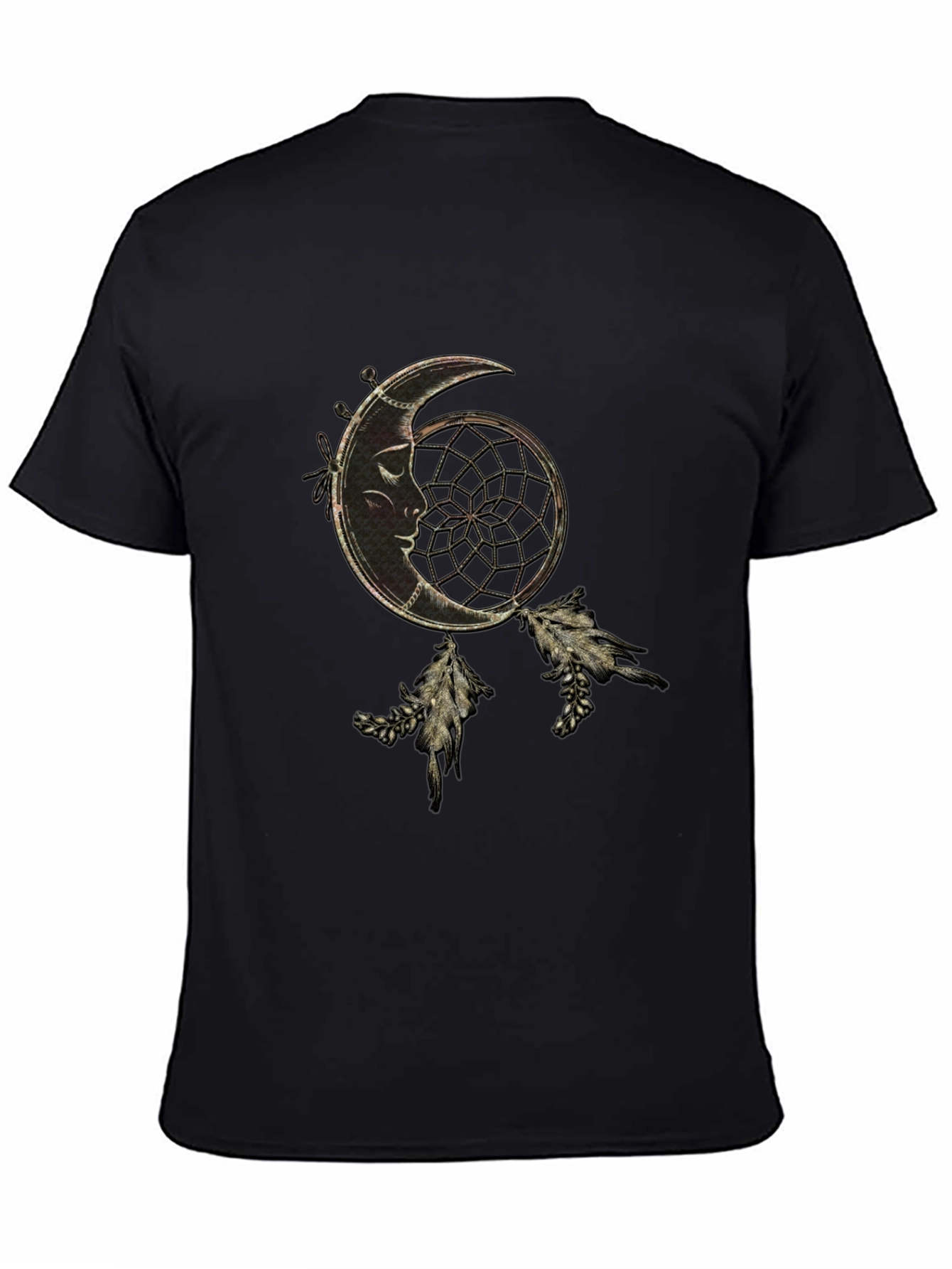 Dreamcatcher Moon Graphic Black T-Shirt
