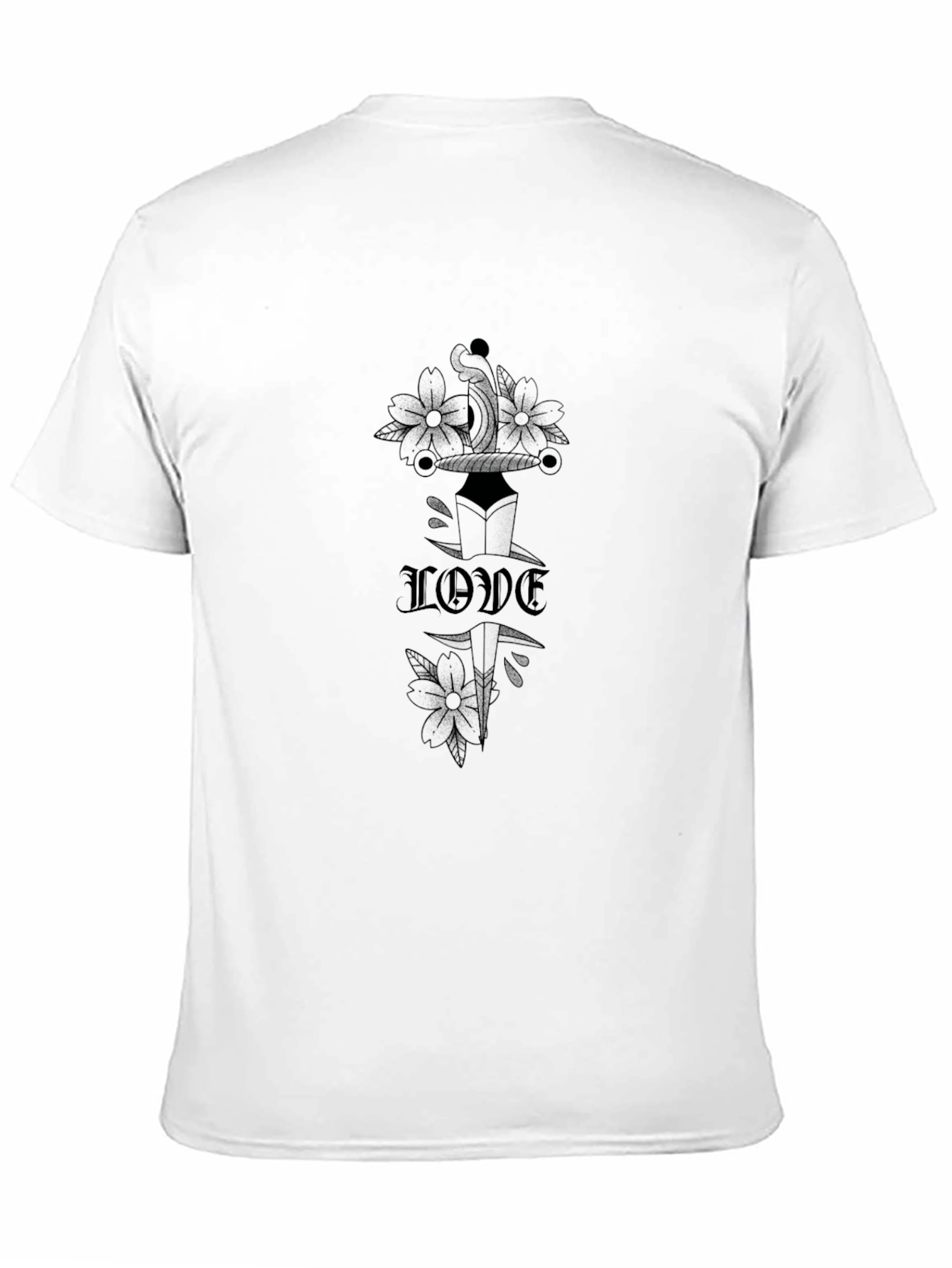 Edgy Love Tattoo Design Black T-Shirt