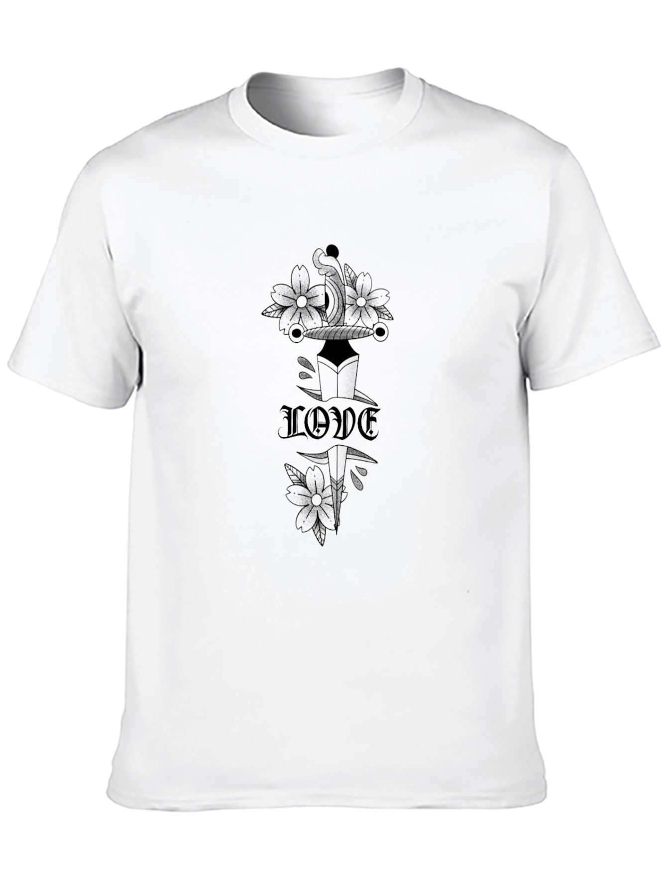 Edgy Love Tattoo Design Black T-Shirt