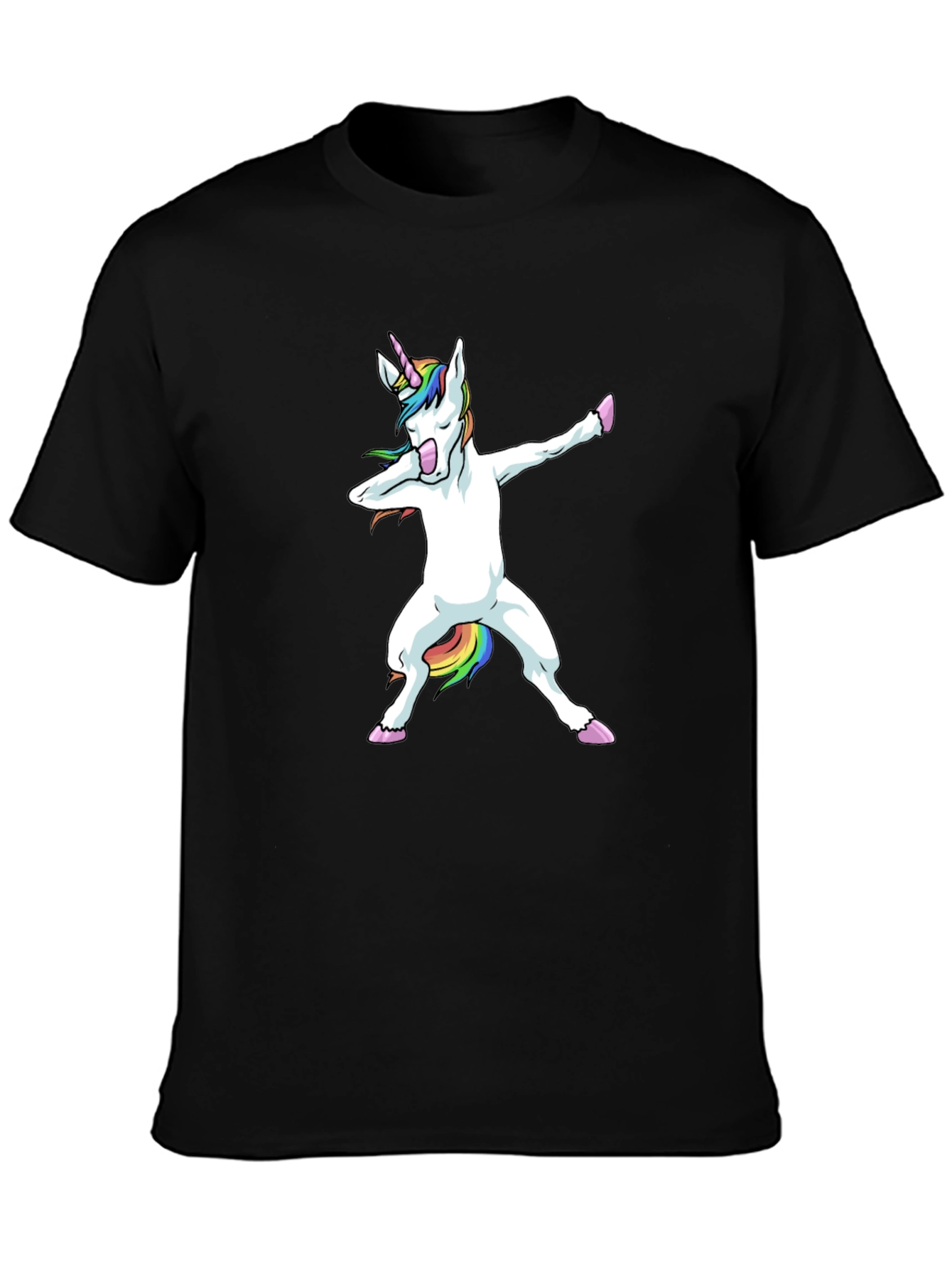 Dabbing Unicorn Black T-Shirt
