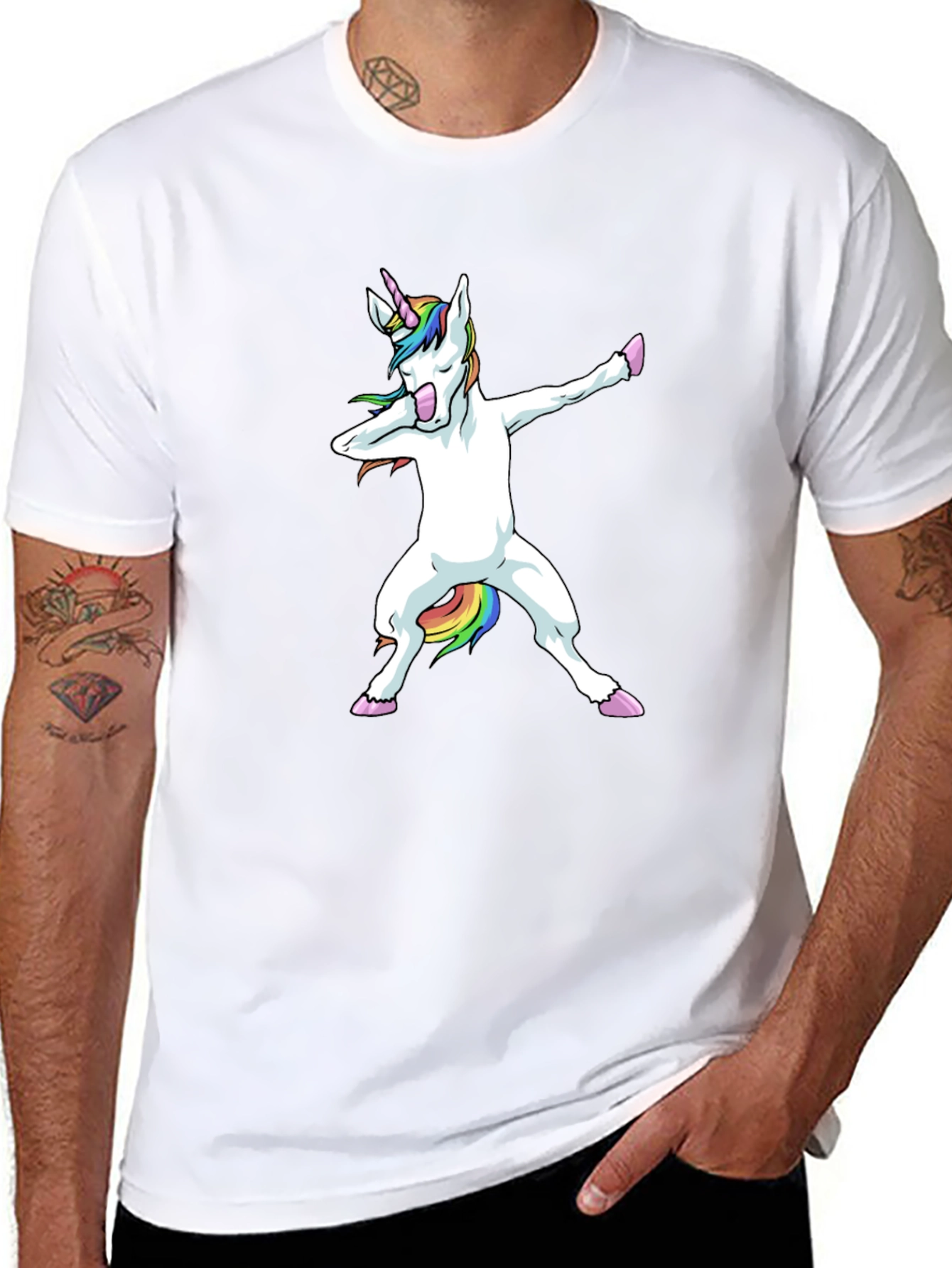 Dabbing Unicorn Black T-Shirt