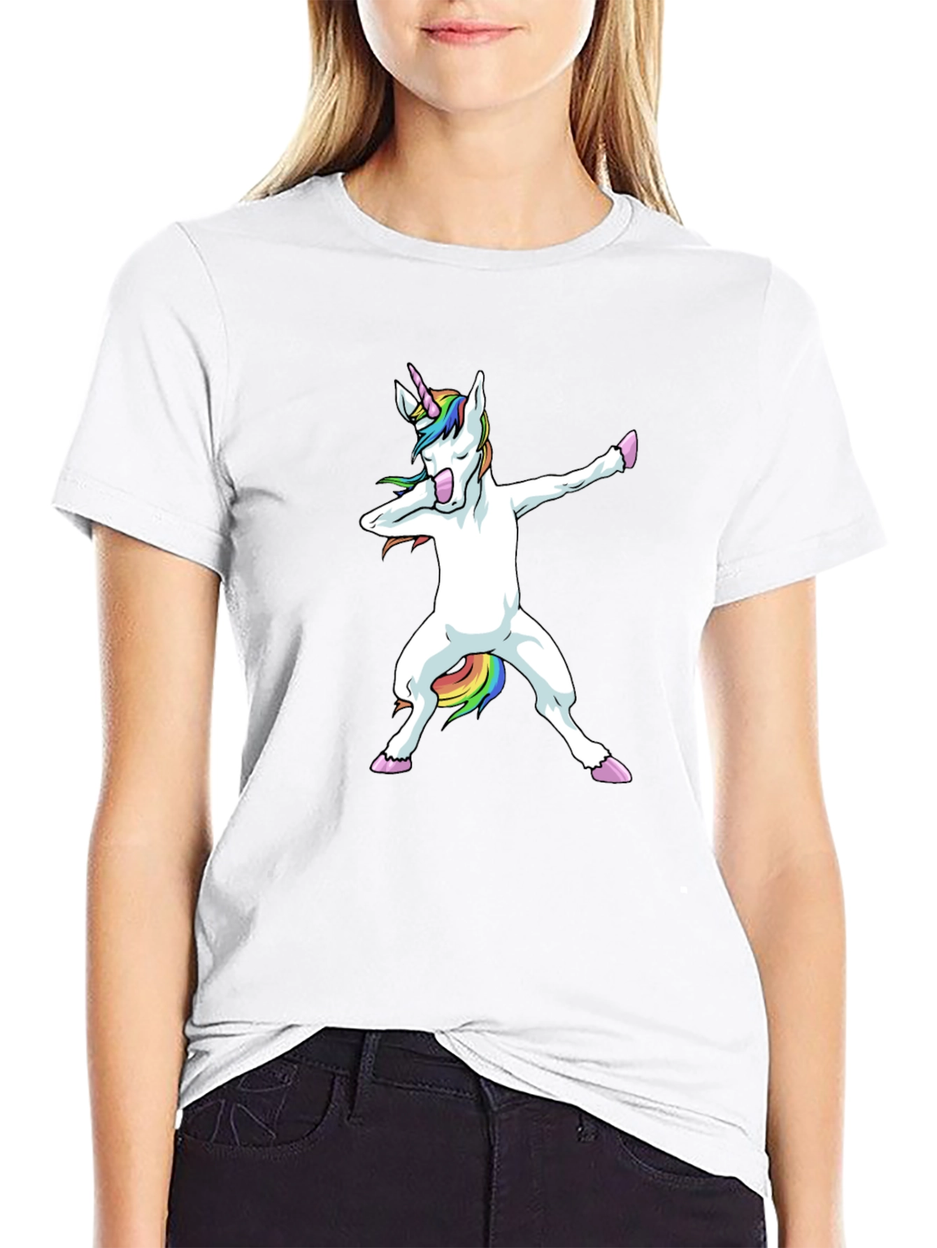 Dabbing Unicorn Black T-Shirt