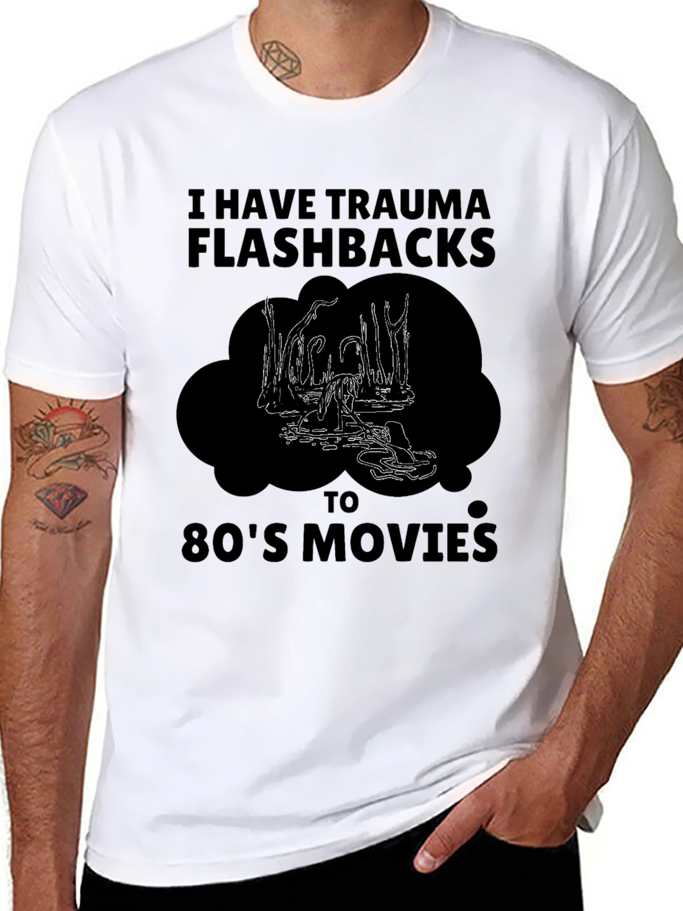 Trauma Flashbacks 80s Movies Graphic Tee