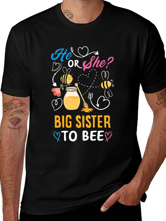 Big Sister To Bee Gender Reveal T-Shirt