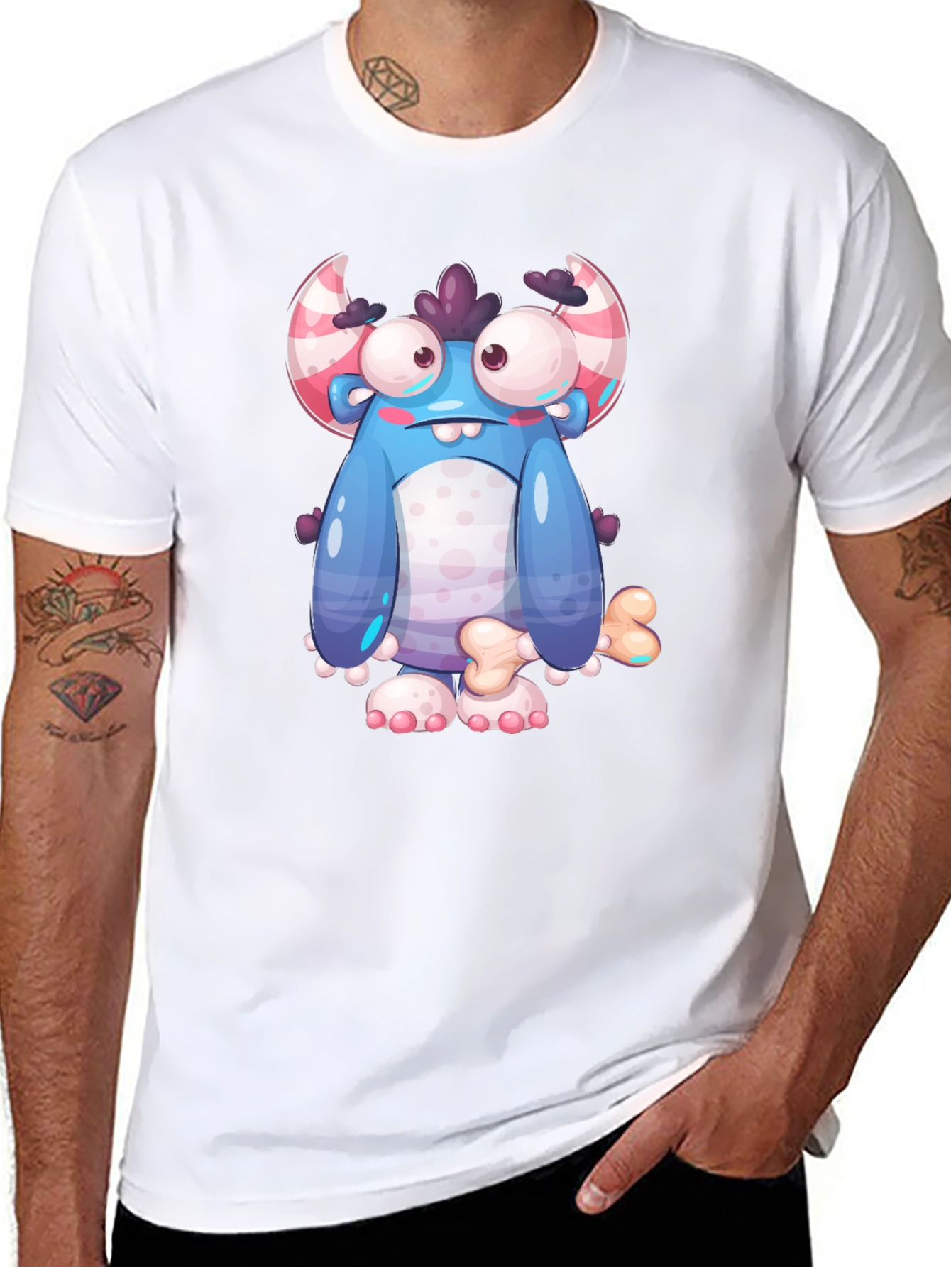 Monster Graphic Black T-Shirt for Men