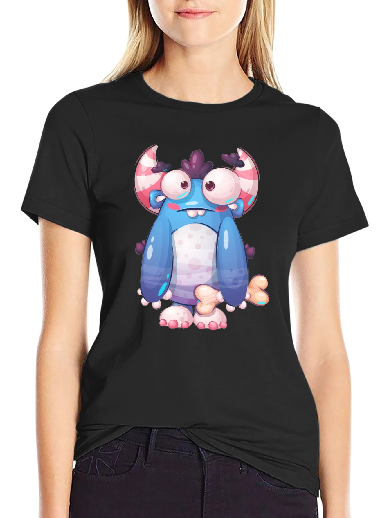 Monster Graphic Black T-Shirt for Men