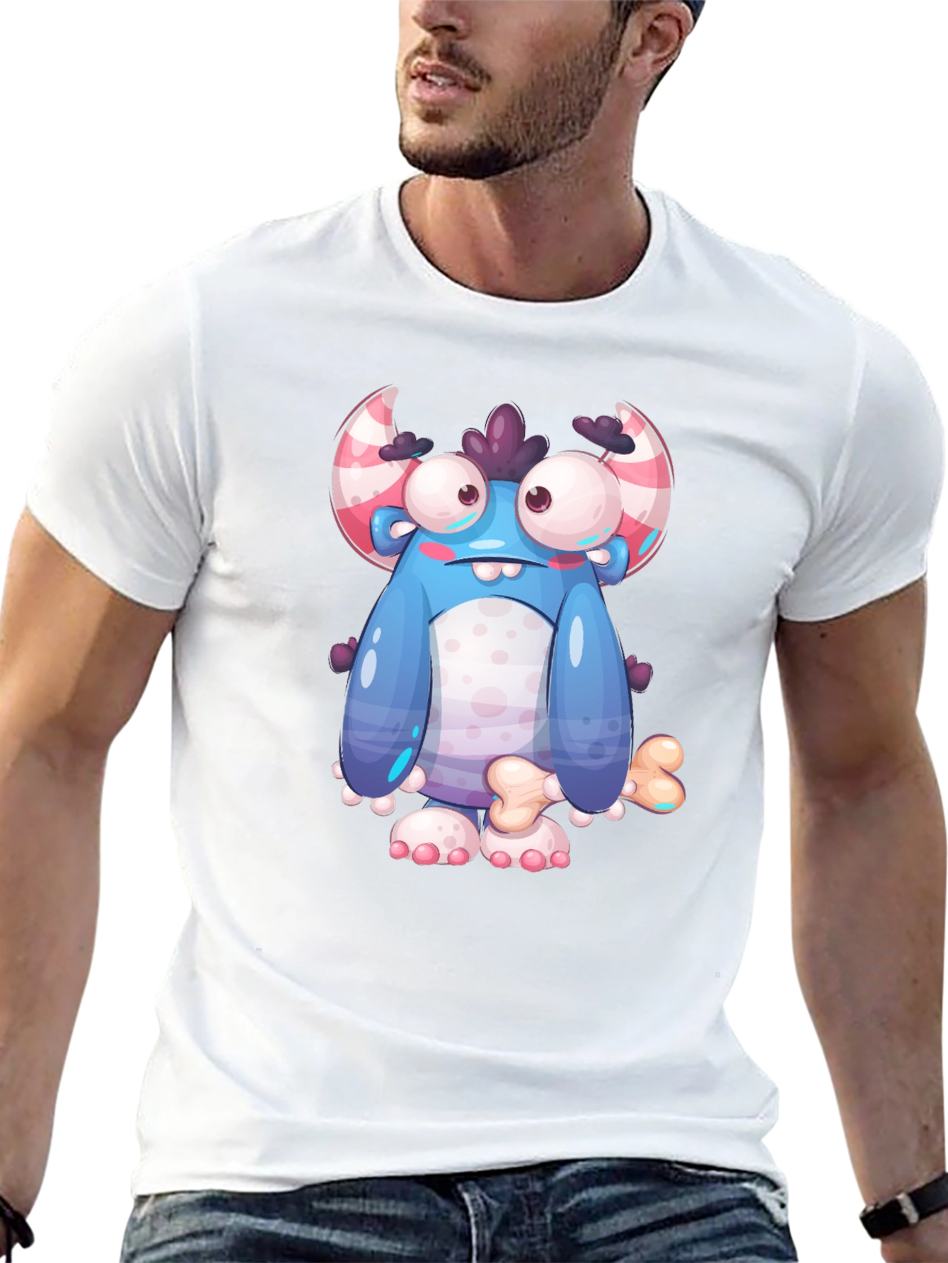 Monster Graphic Black T-Shirt for Men
