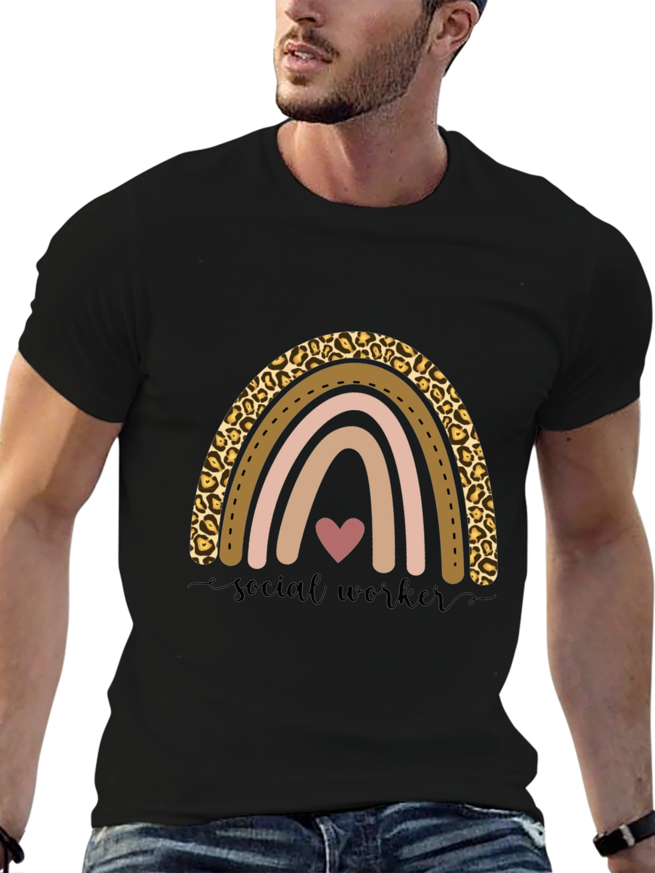 Social Worker Rainbow Graphic Tee