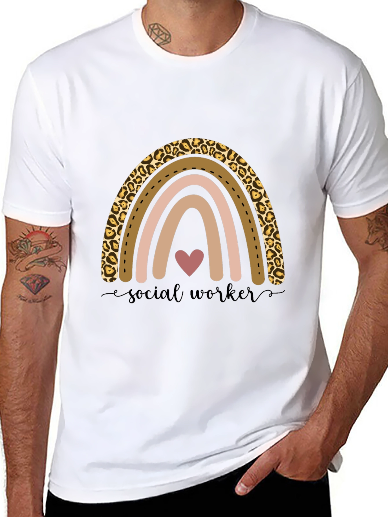 Social Worker Rainbow Graphic Tee