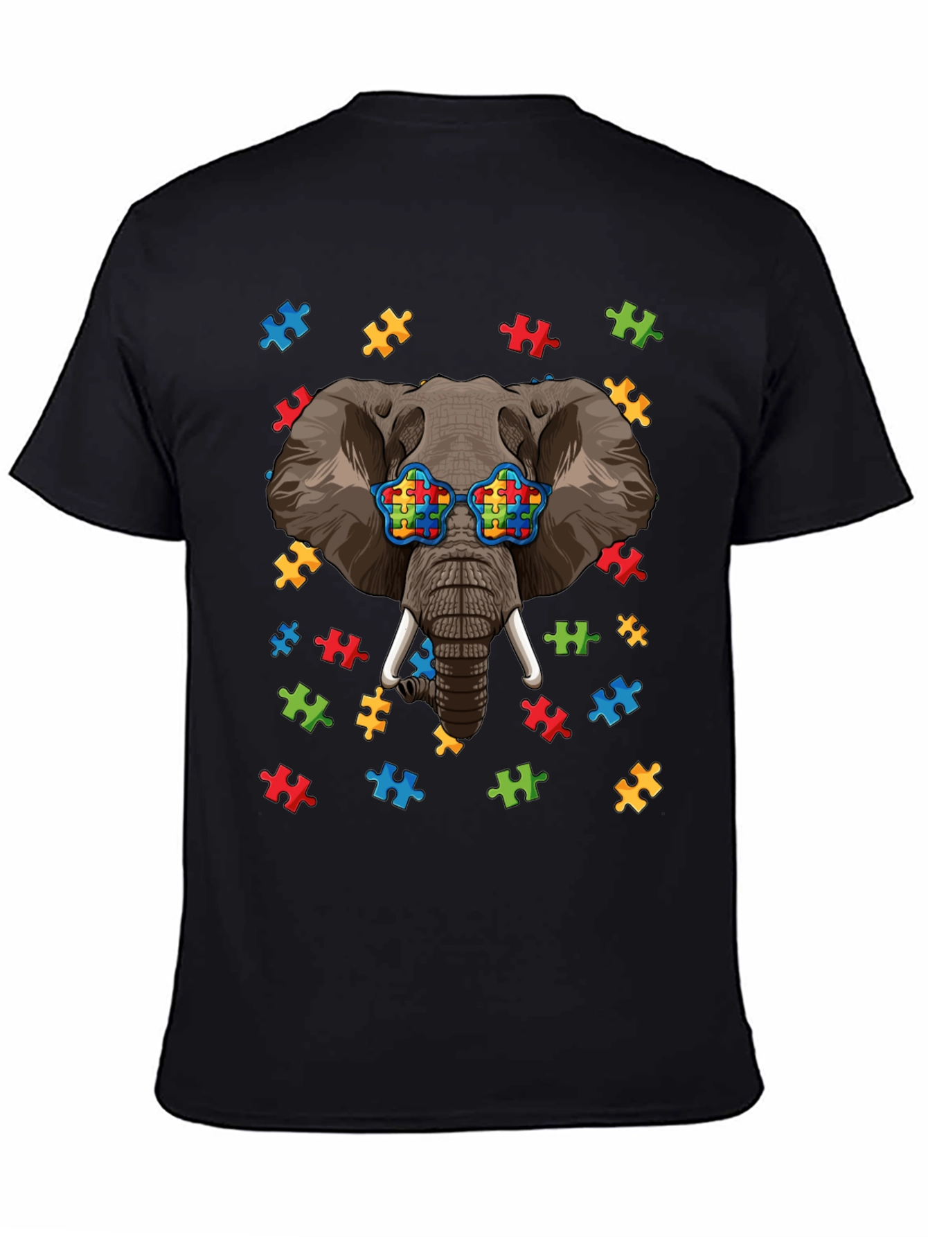 Elephant Autism Puzzle Piece T-Shirt