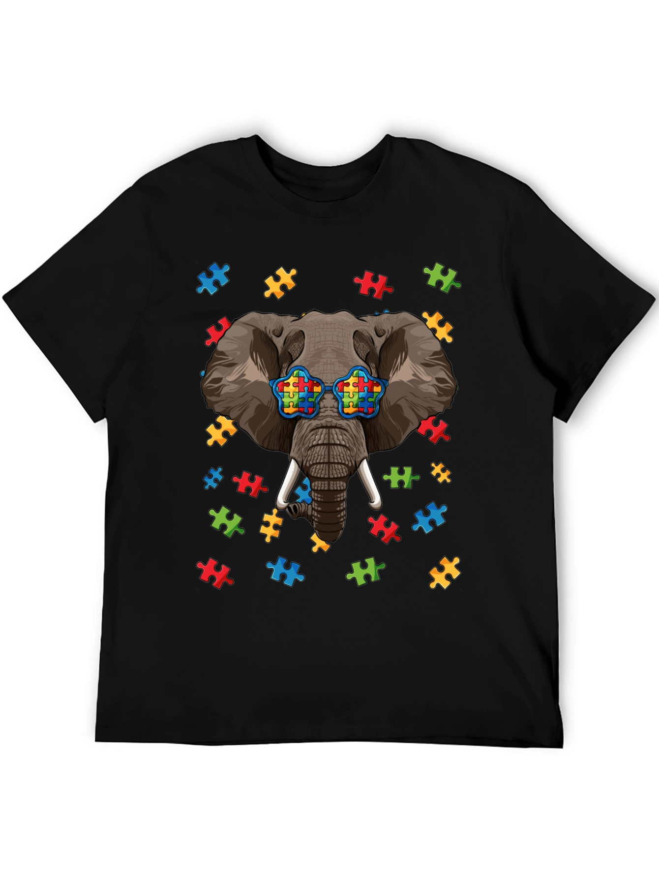 Elephant Autism Puzzle Piece T-Shirt