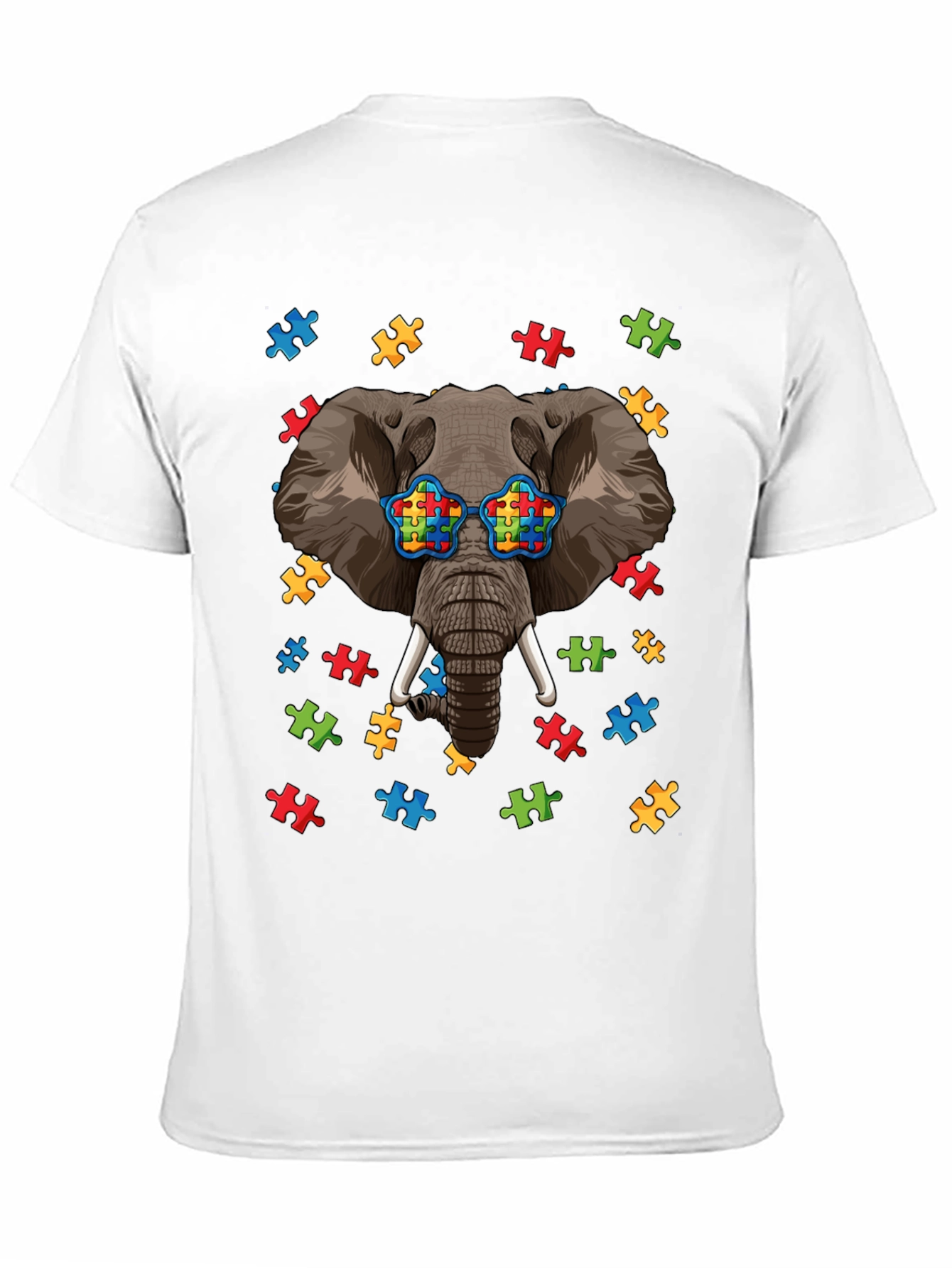 Elephant Autism Puzzle Piece T-Shirt