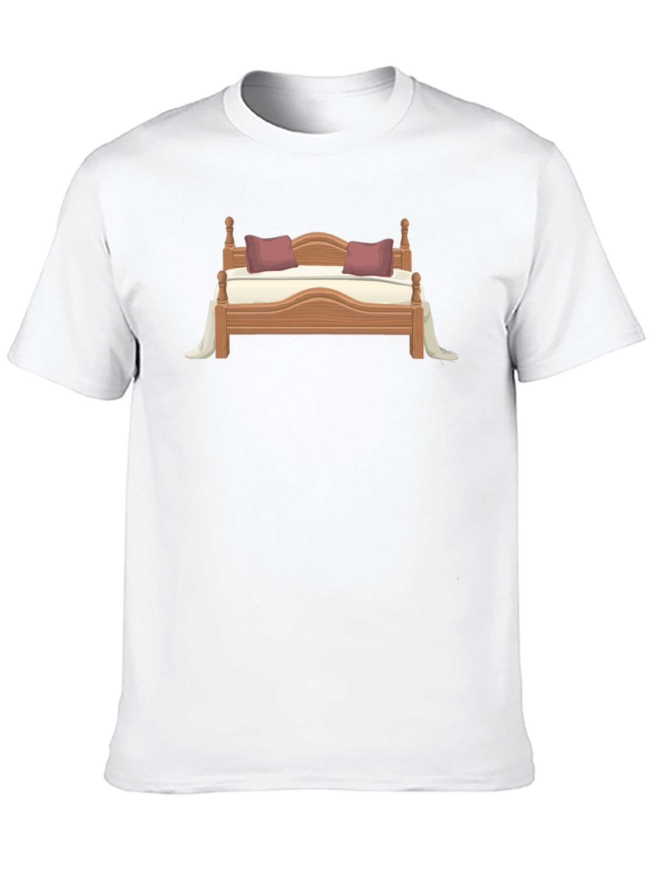 Novelty Bed Graphic T-Shirt - Casual Style