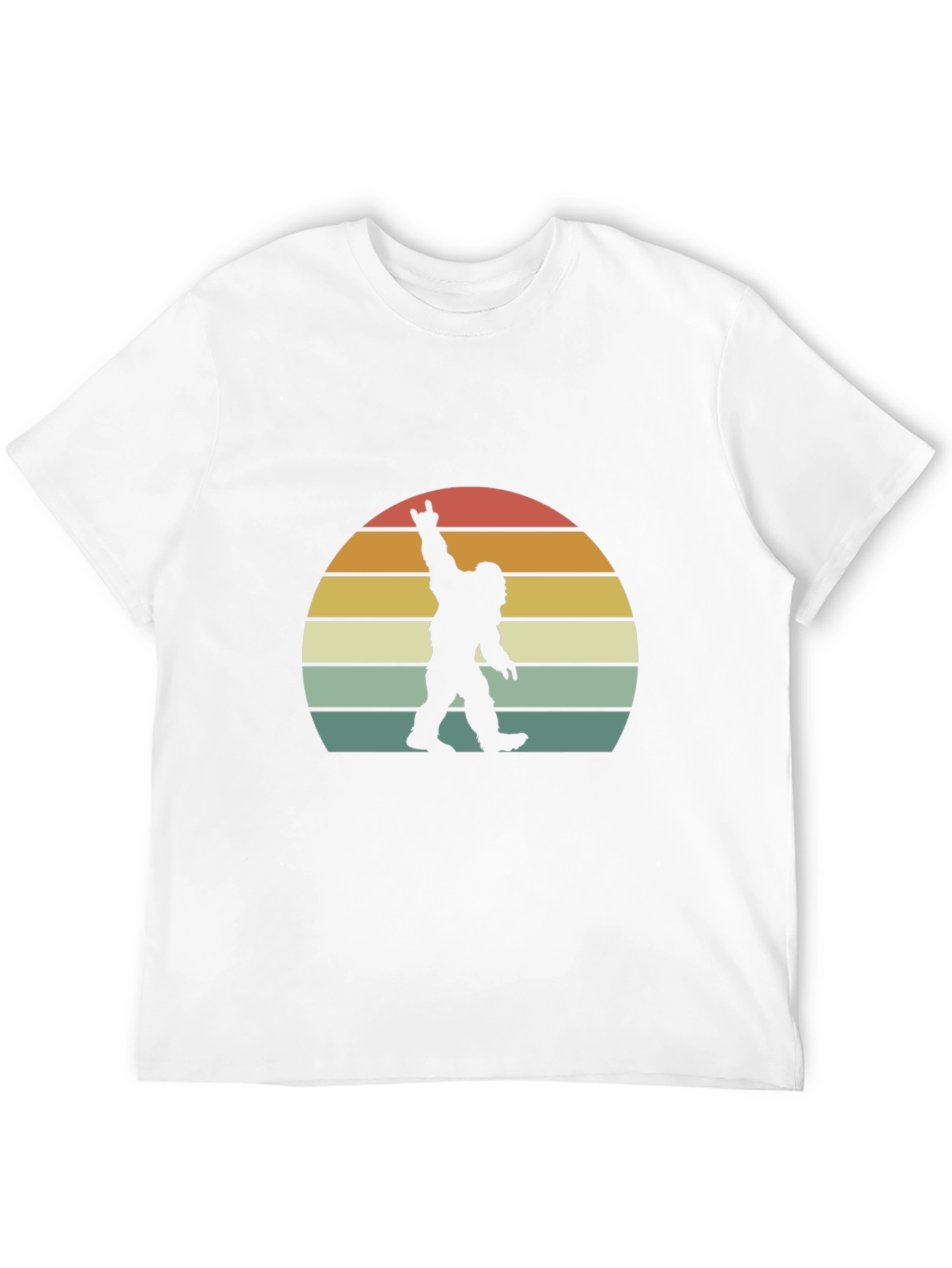 Retro Bigfoot Rock On T-Shirt - Black