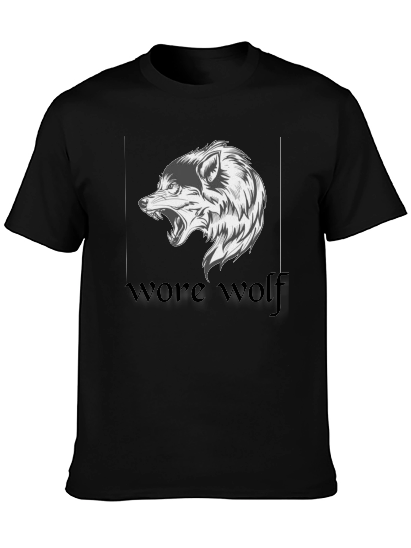 Werewolf Graphic Tee - Black Cotton T-Shirt