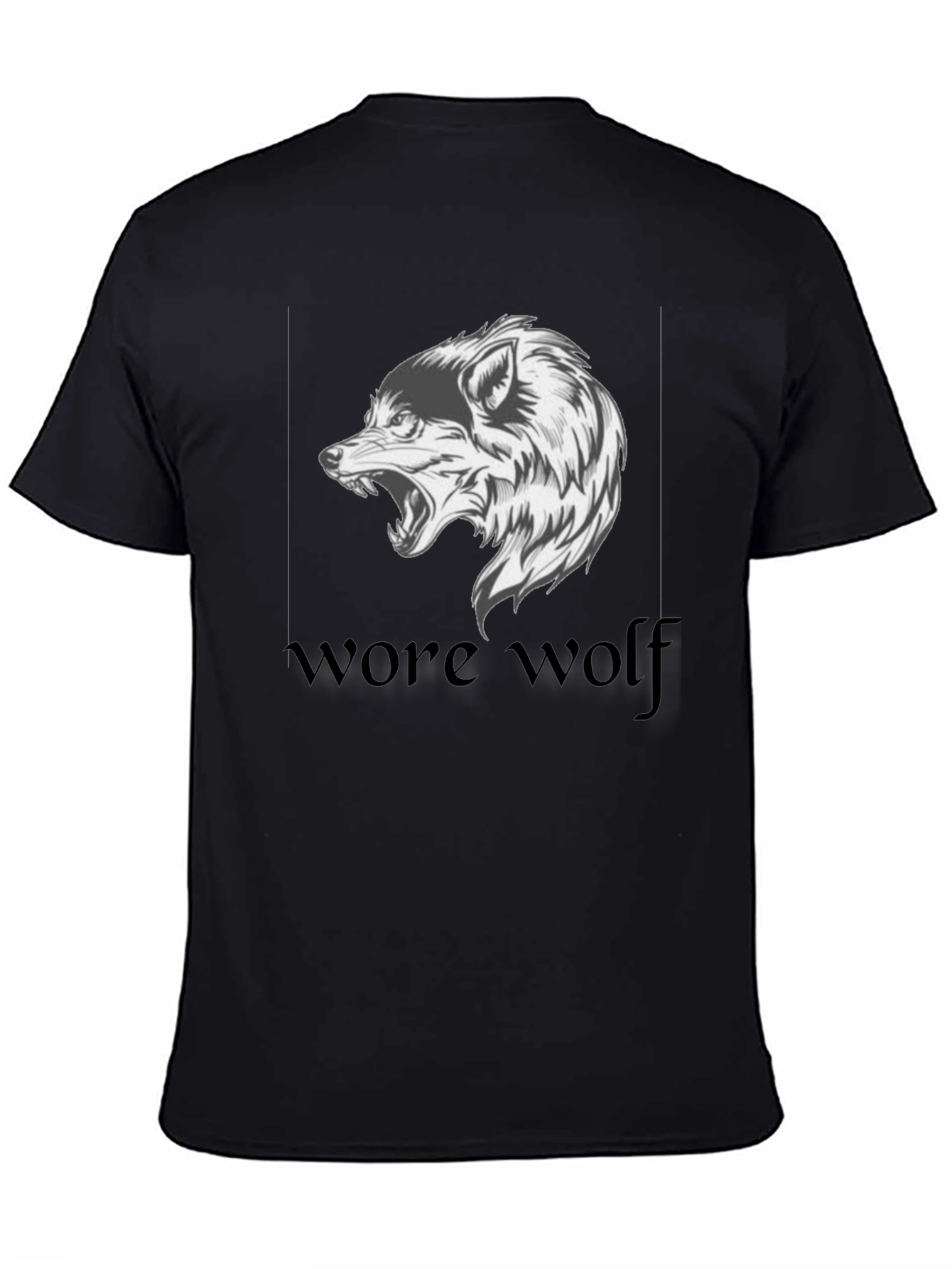Werewolf Graphic Tee - Black Cotton T-Shirt