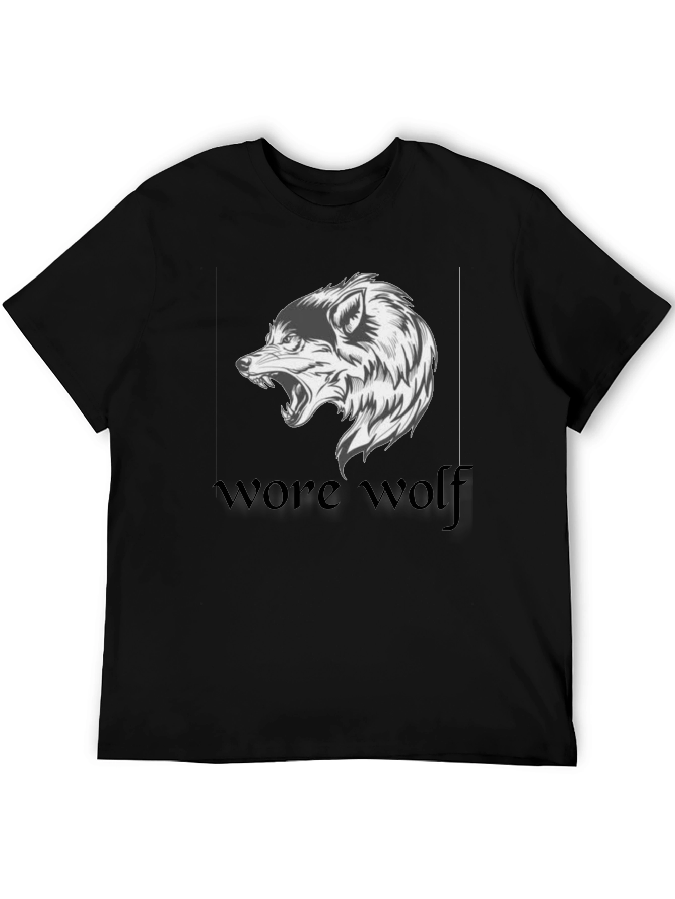 Werewolf Graphic Tee - Black Cotton T-Shirt