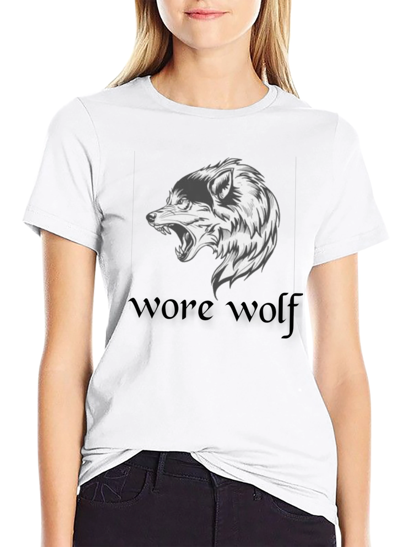 Werewolf Graphic Tee - Black Cotton T-Shirt