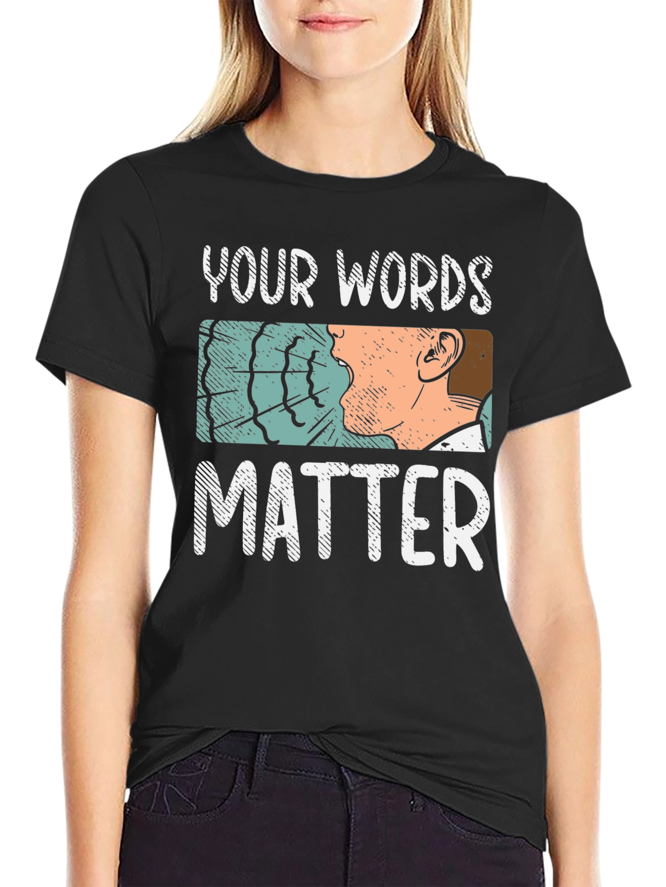Your Words Matter Graphic Tee - Black