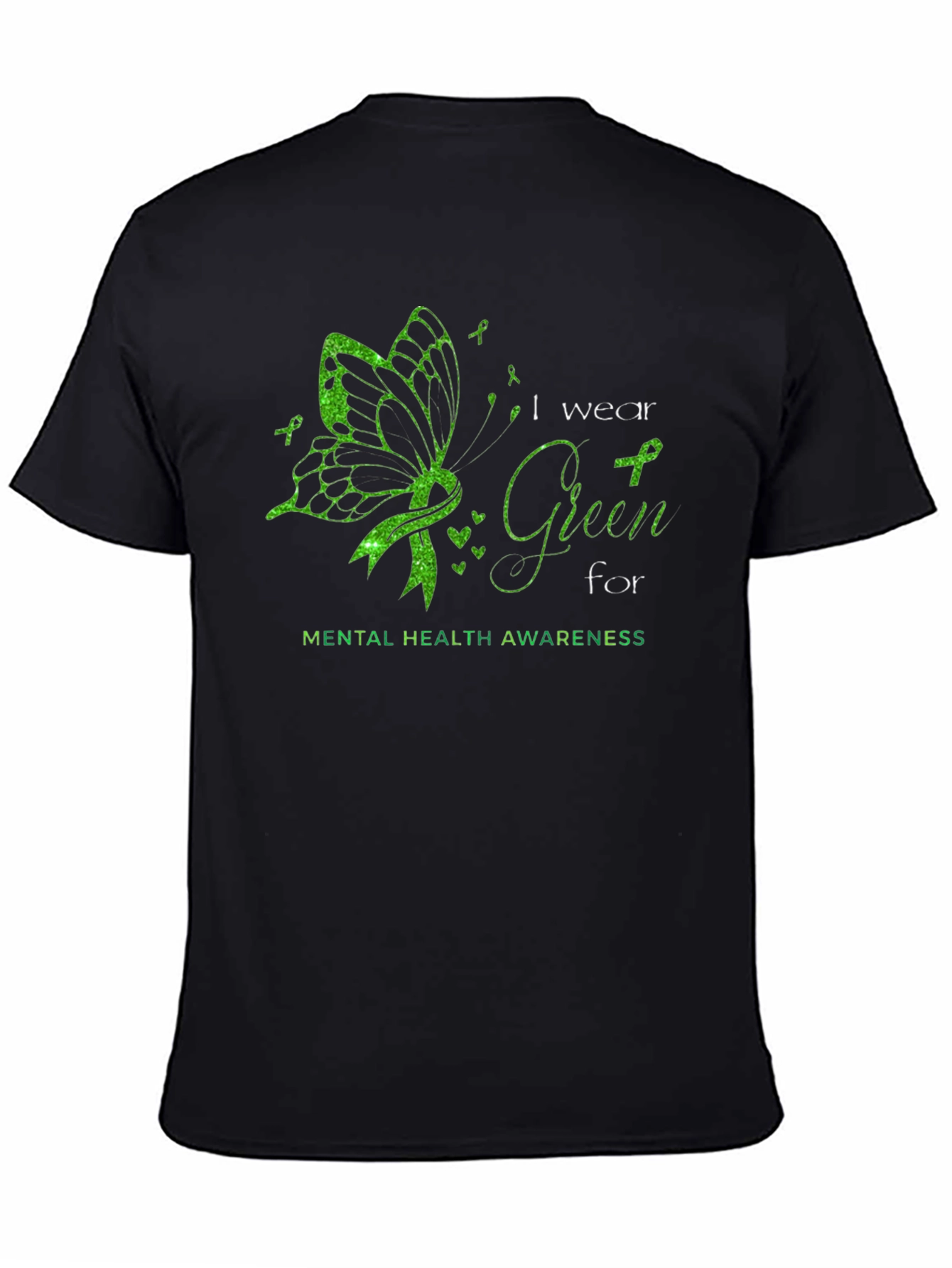 Mental Health Awareness Green Butterfly T-Shirt