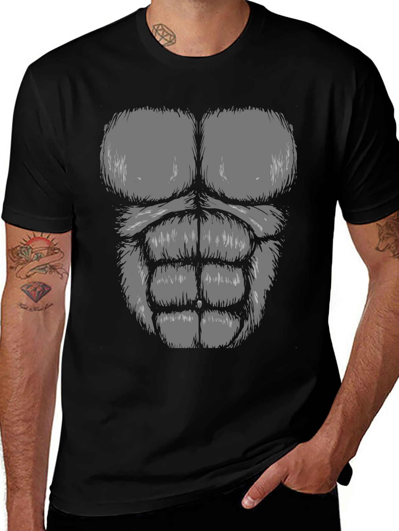 Funny Gorilla Body T-Shirt Animal Costume Tee