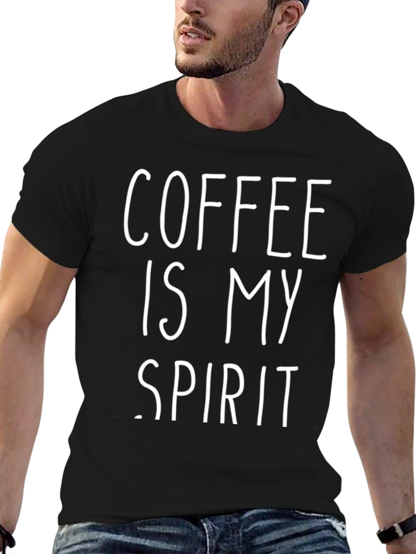 Coffee Is My Spirit Graphic Tee - Black T-Shirt