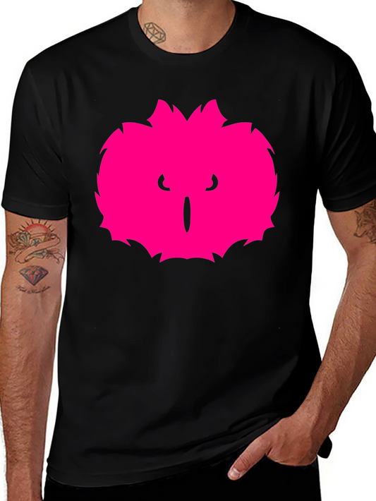 Mens Black T-Shirt with Pink Monster Graphic