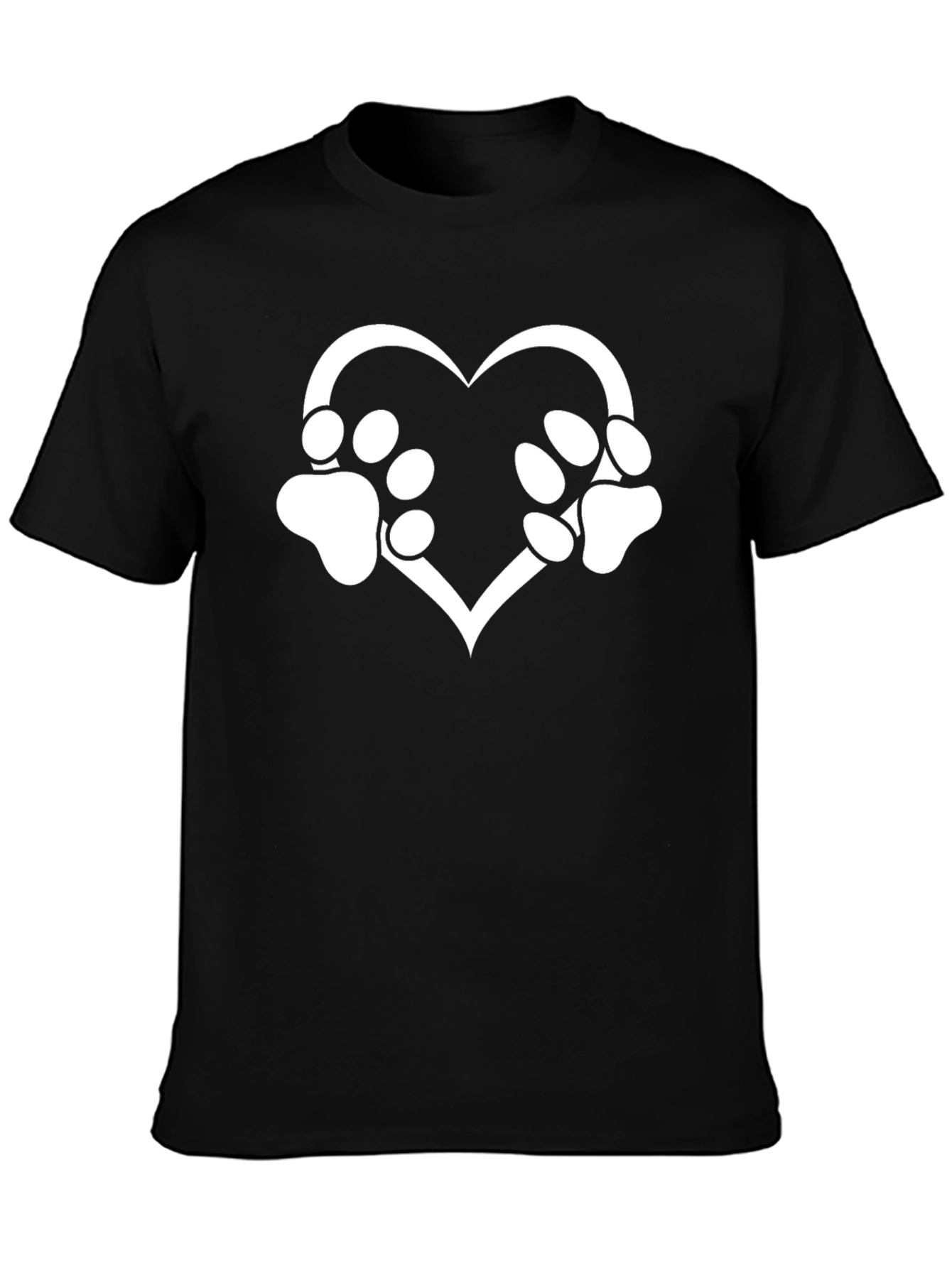 Paw Print Heart Graphic T-Shirt