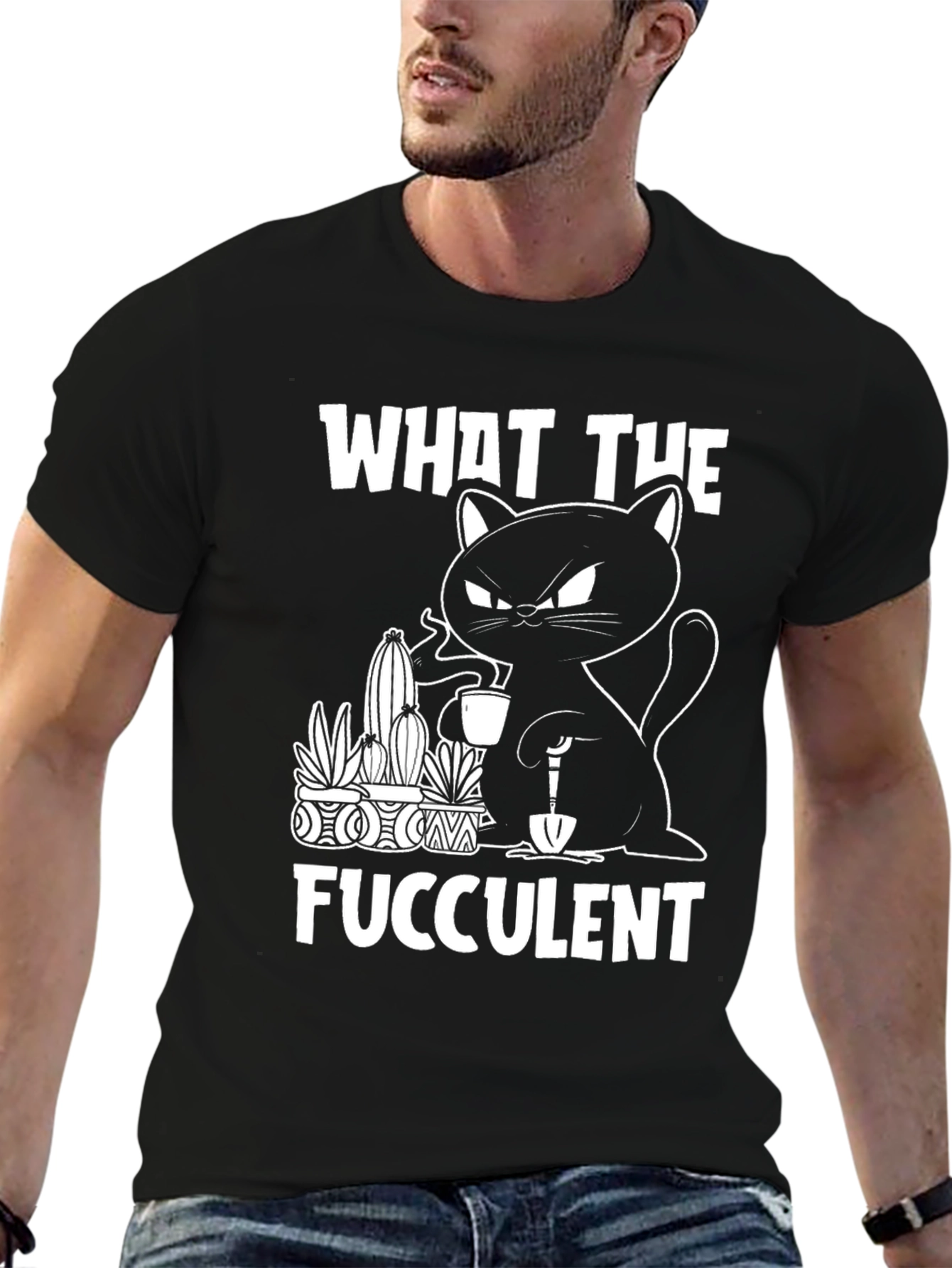 What the Fucculent Funny Cat T-Shirt