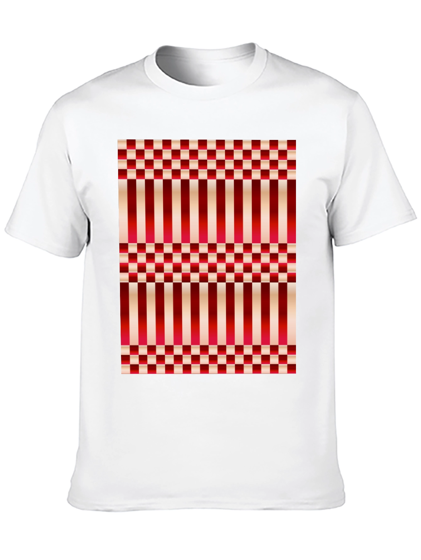 Striped & Checkered Pattern T-Shirt