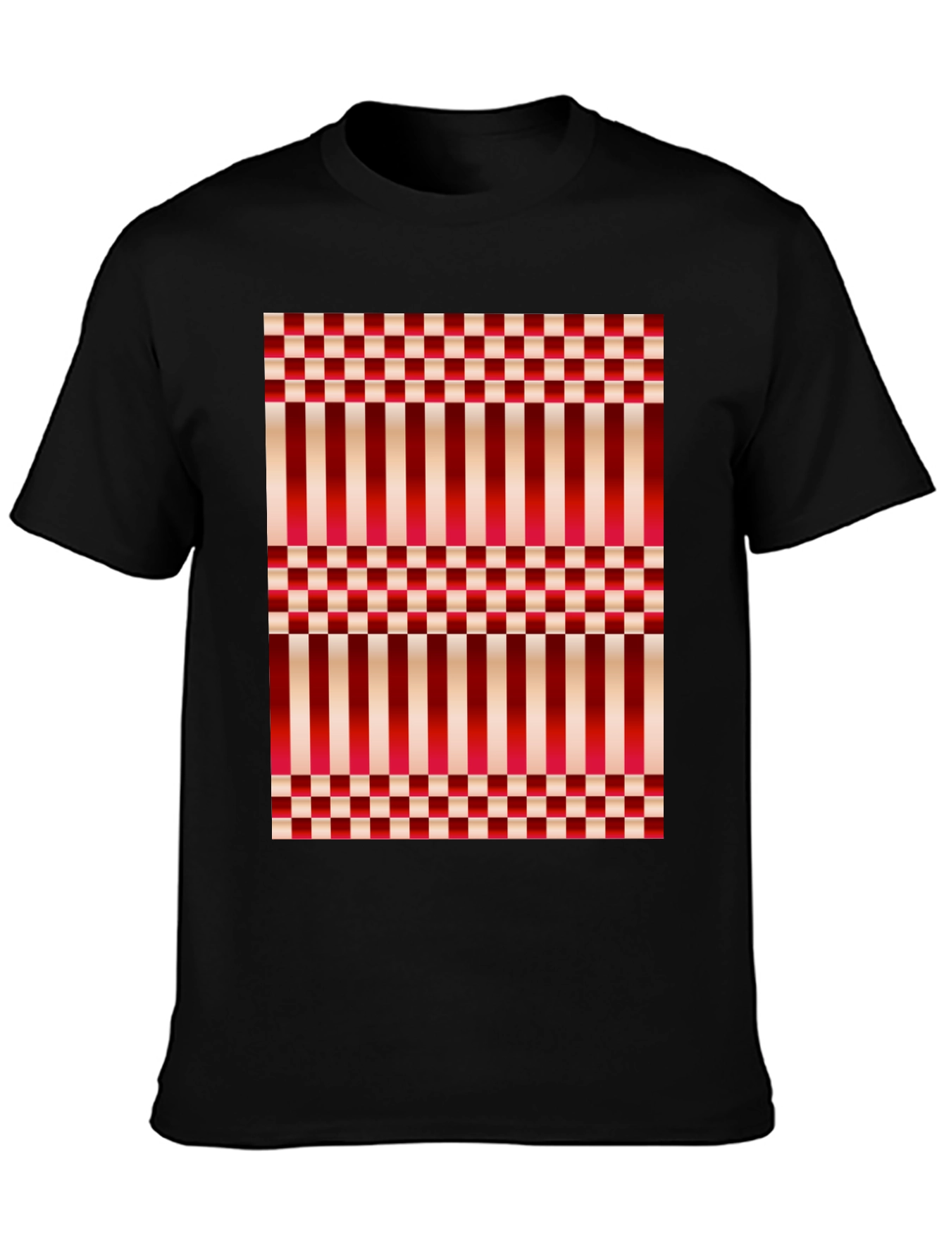 Striped & Checkered Pattern T-Shirt