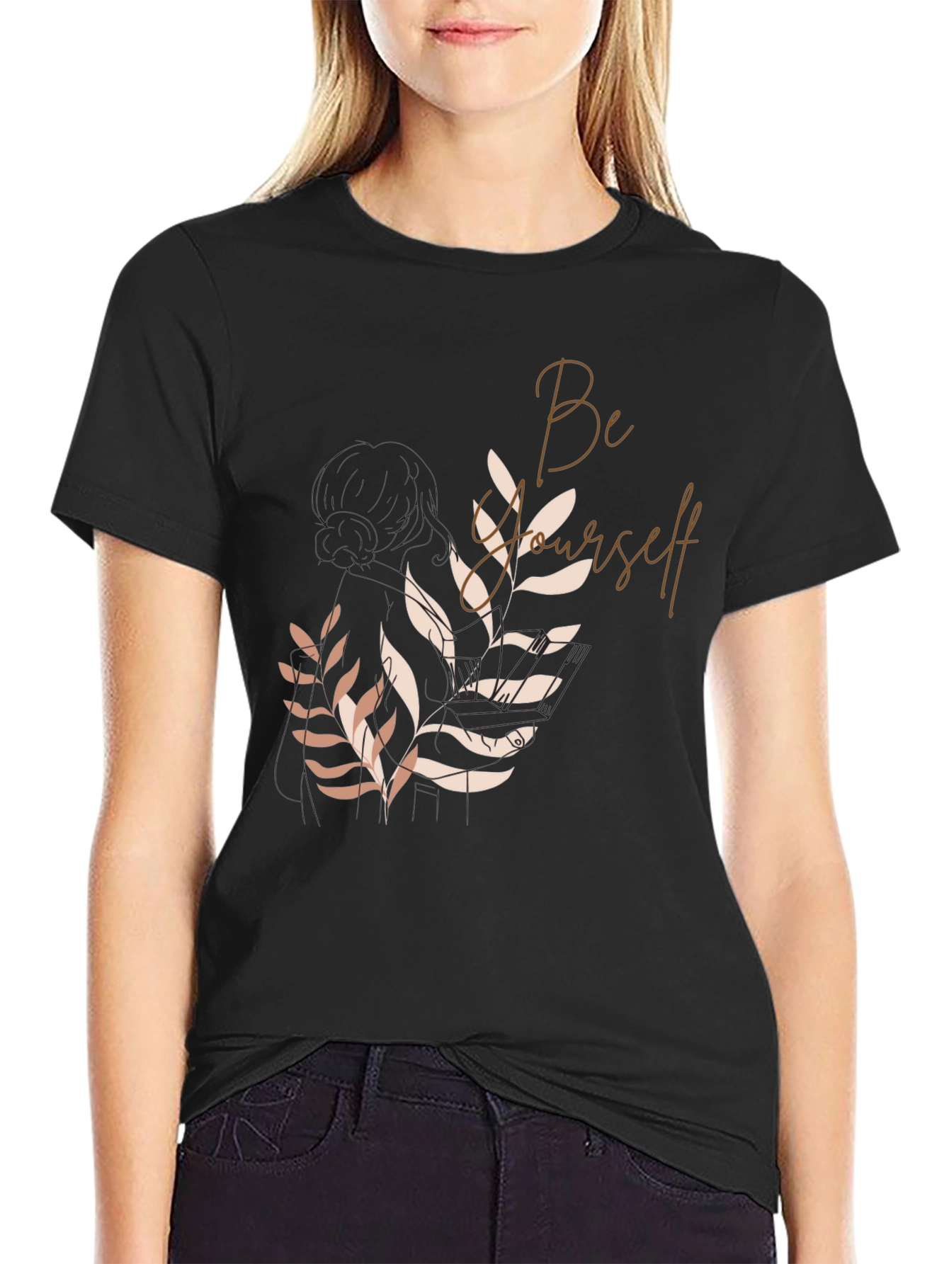 Be Yourself Graphic Tee - Stylish Black T-Shirt