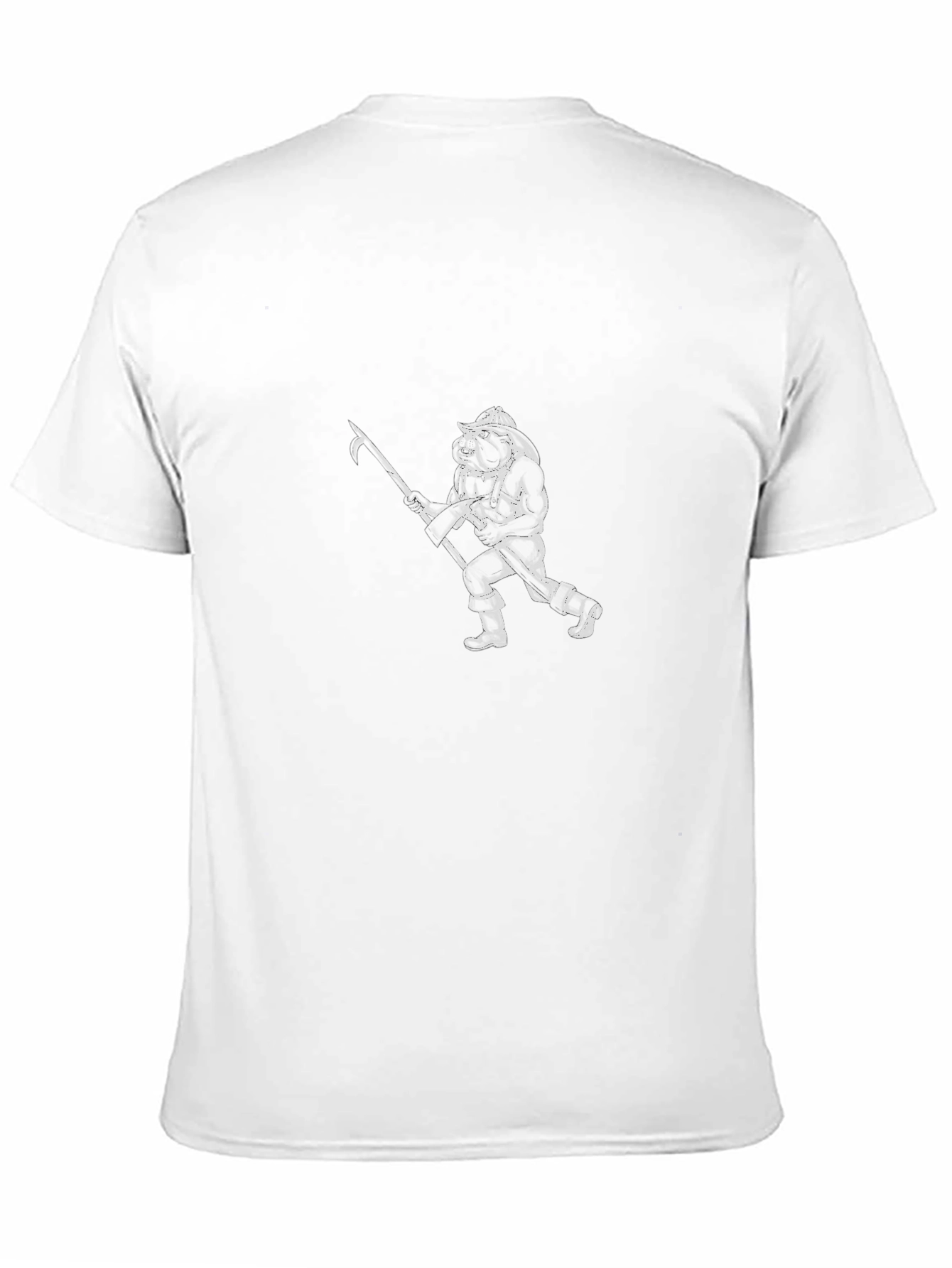 Graphic Tee - Firefighter Design Black Cotton T-Shirt