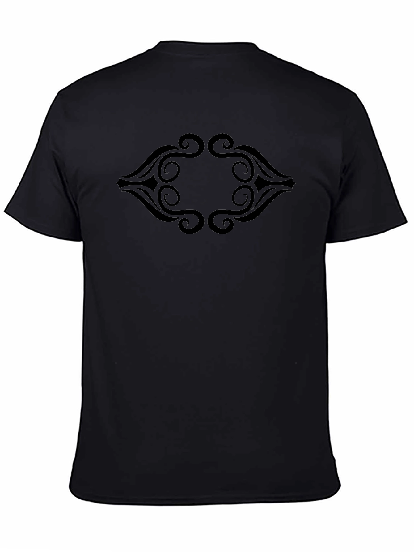 Tribal Swirl Graphic Black T-Shirt