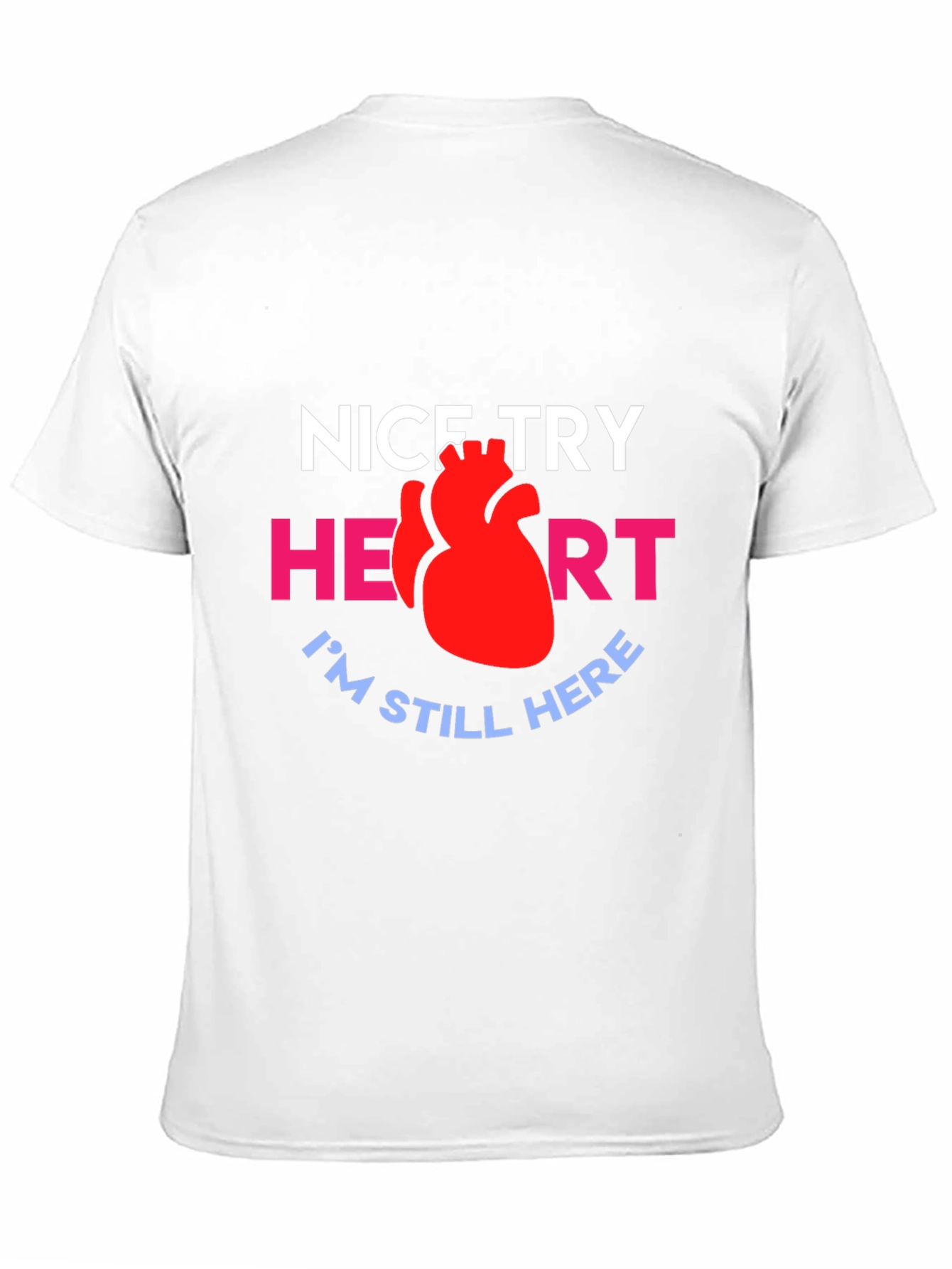 Nice Try Heart Graphic Tee - Black Cotton T-Shirt