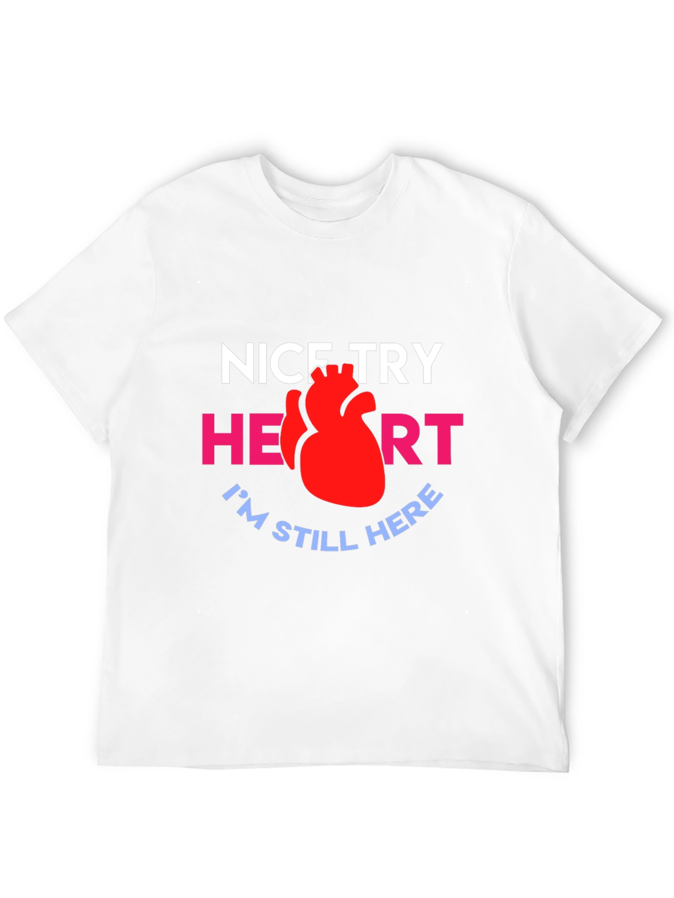 Nice Try Heart Graphic Tee - Black Cotton T-Shirt