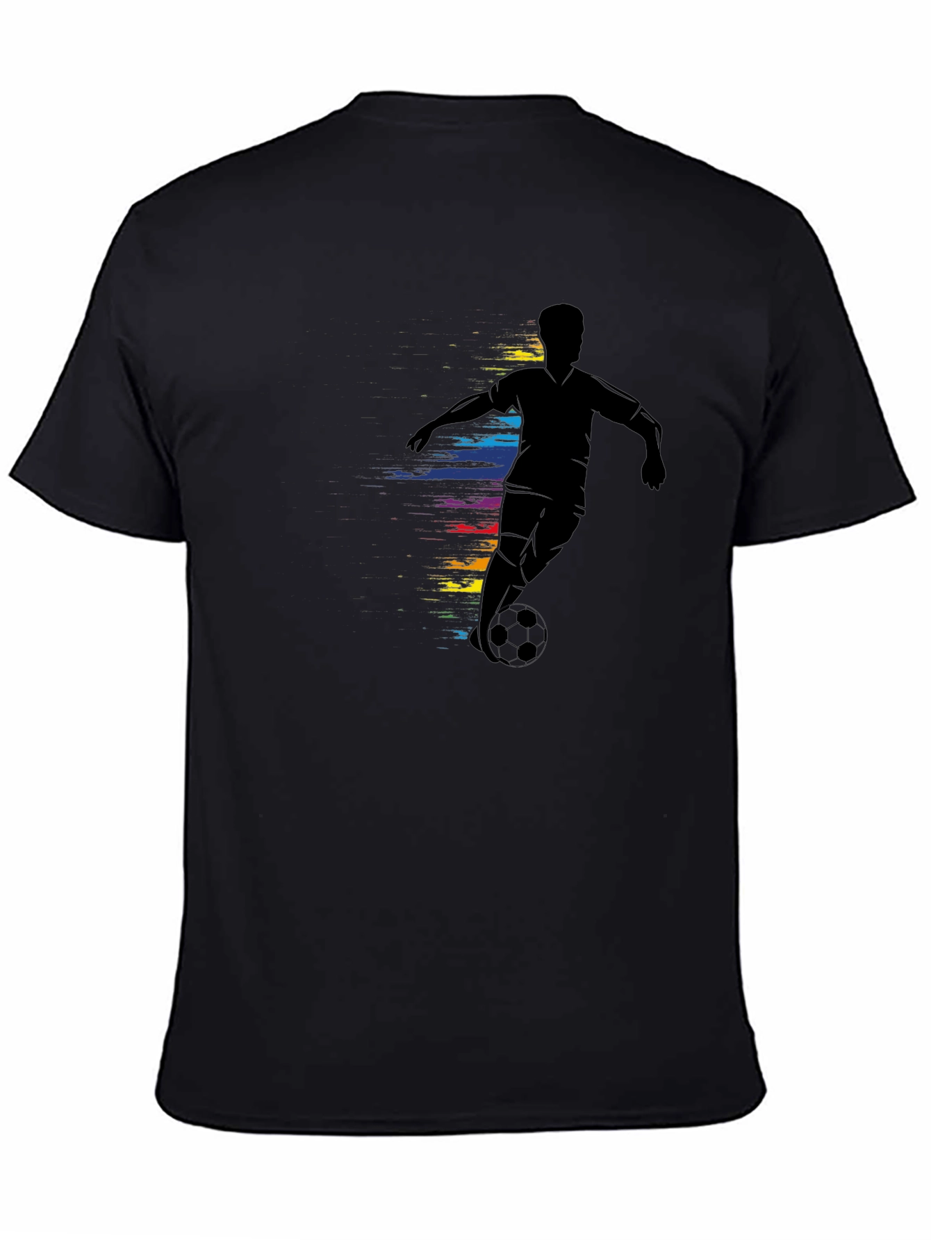 Soccer Player Graphic Tee - Black Cotton Comfort