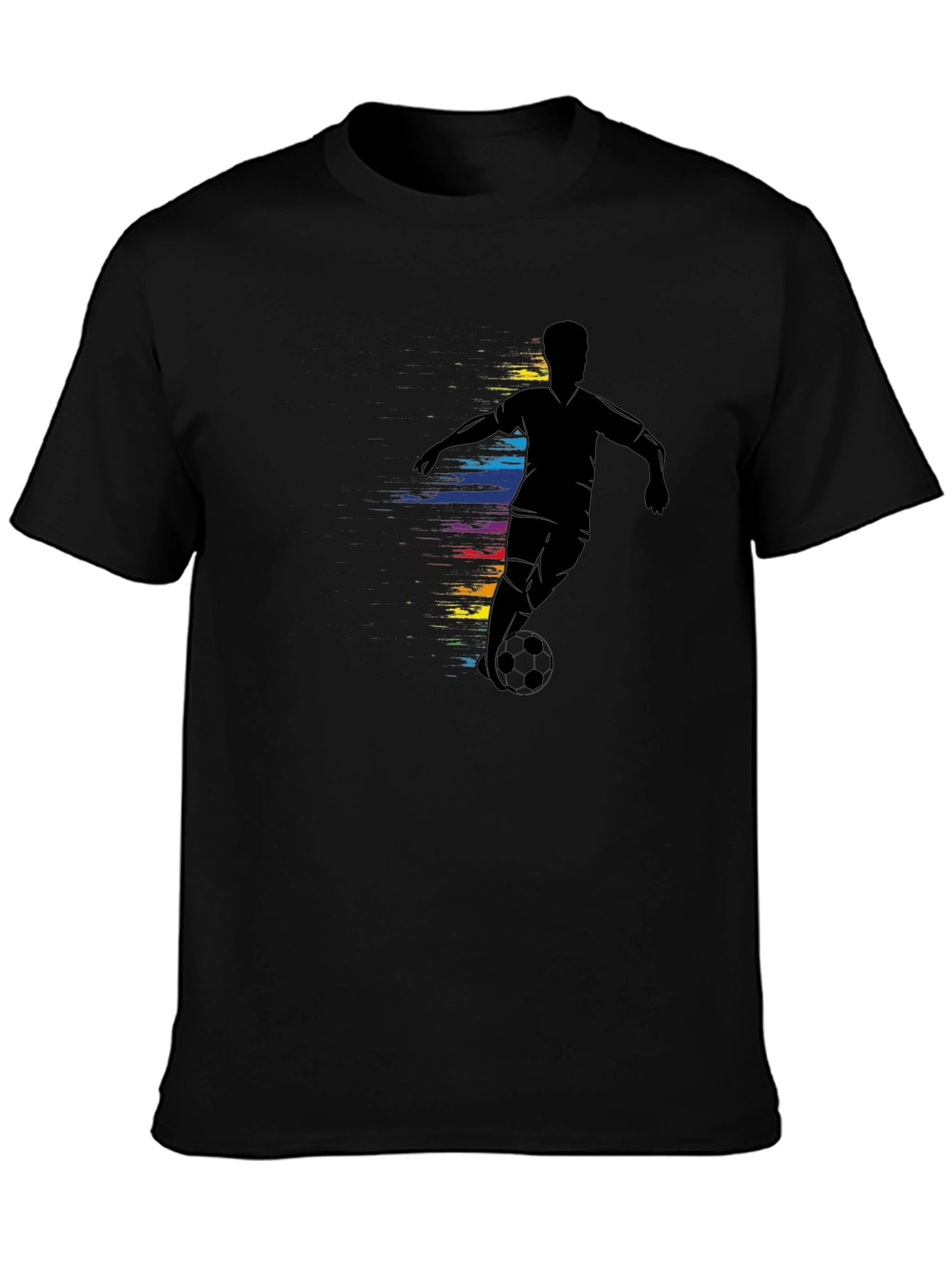 Soccer Player Graphic Tee - Black Cotton Comfort