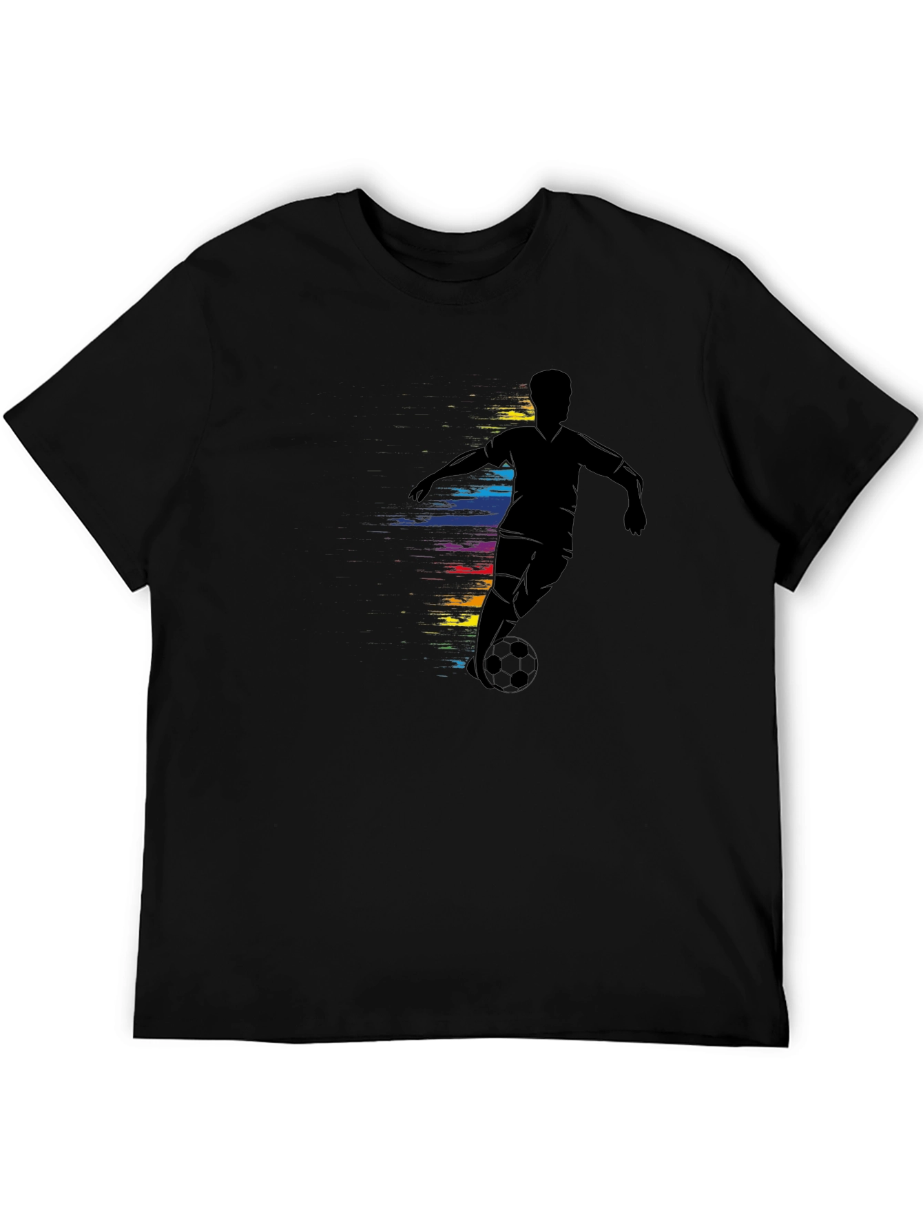 Soccer Player Graphic Tee - Black Cotton Comfort