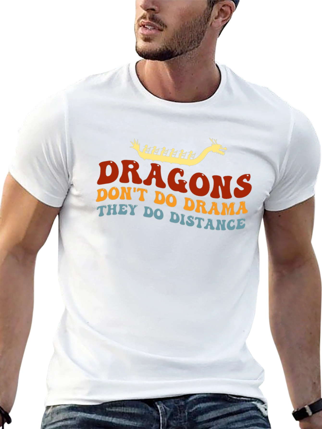 Dragons Distance T-Shirt - Black Crew Neck Tee