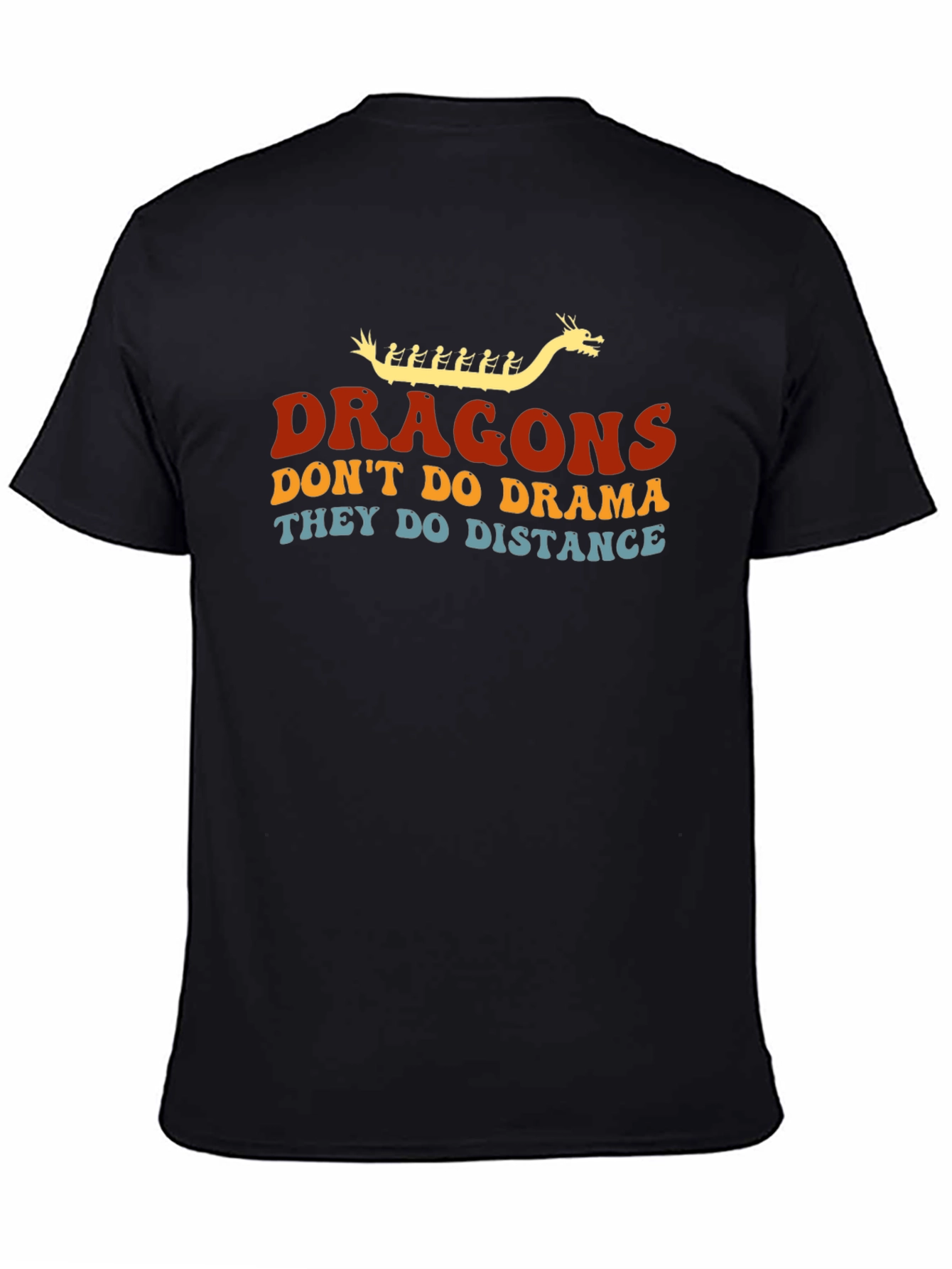 Dragons Distance T-Shirt - Black Crew Neck Tee