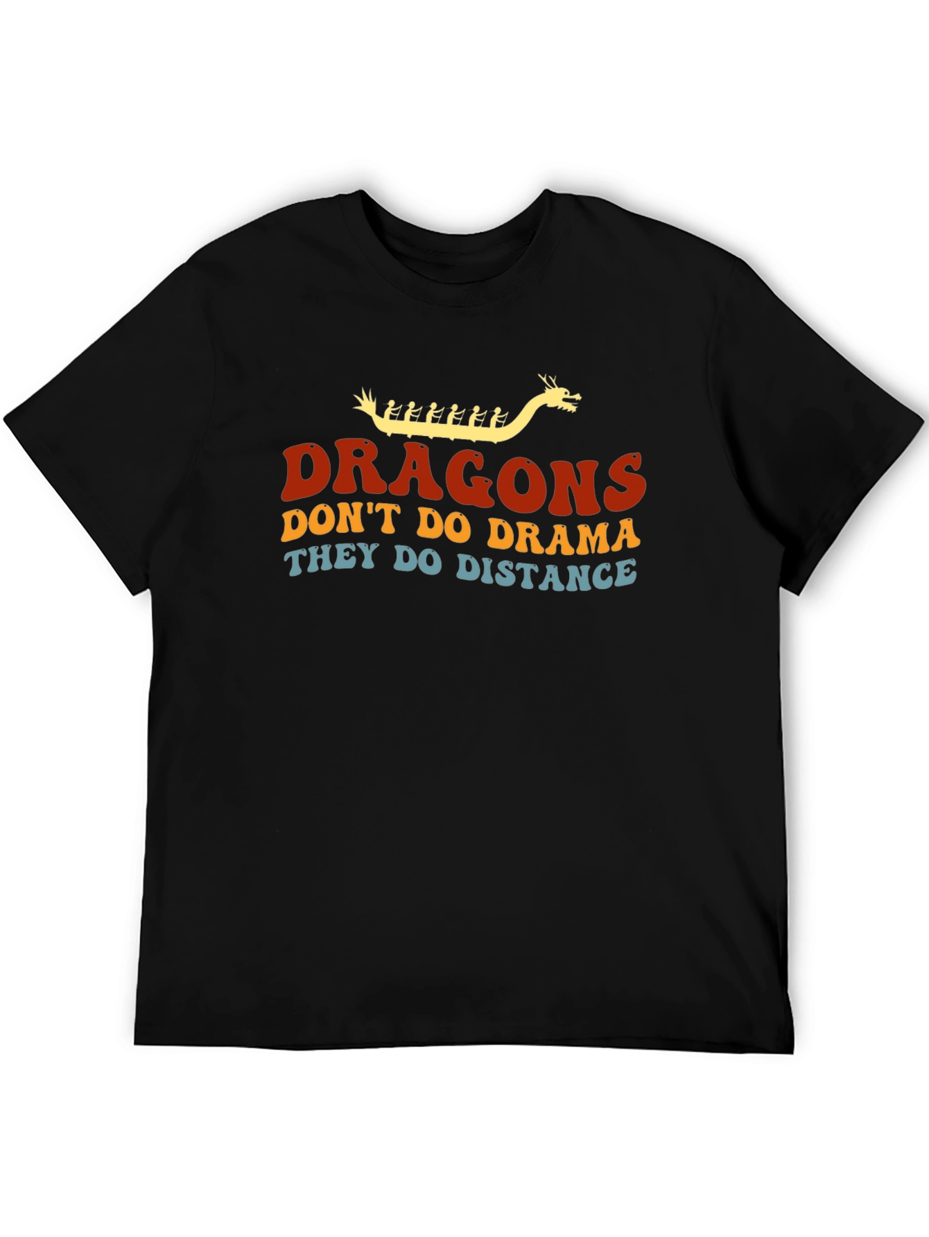 Dragons Distance T-Shirt - Black Crew Neck Tee